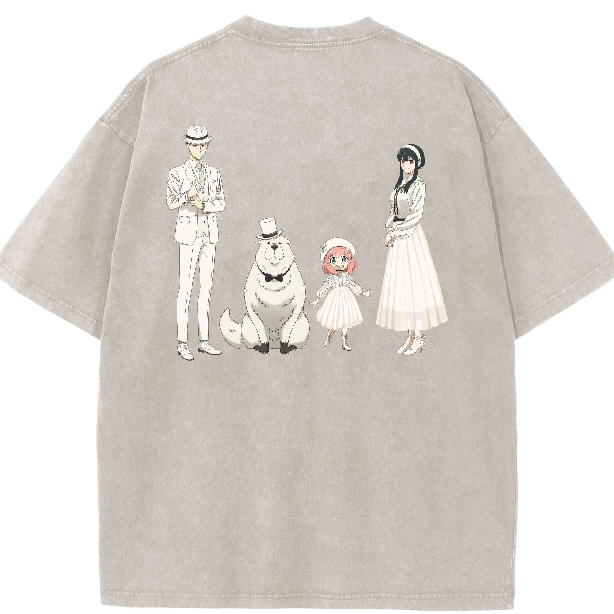 （画像用） SPY×FAMILY间谍家家酒 綿100% ヴィンテージ風 半袖Tシャツ（背面プリント）