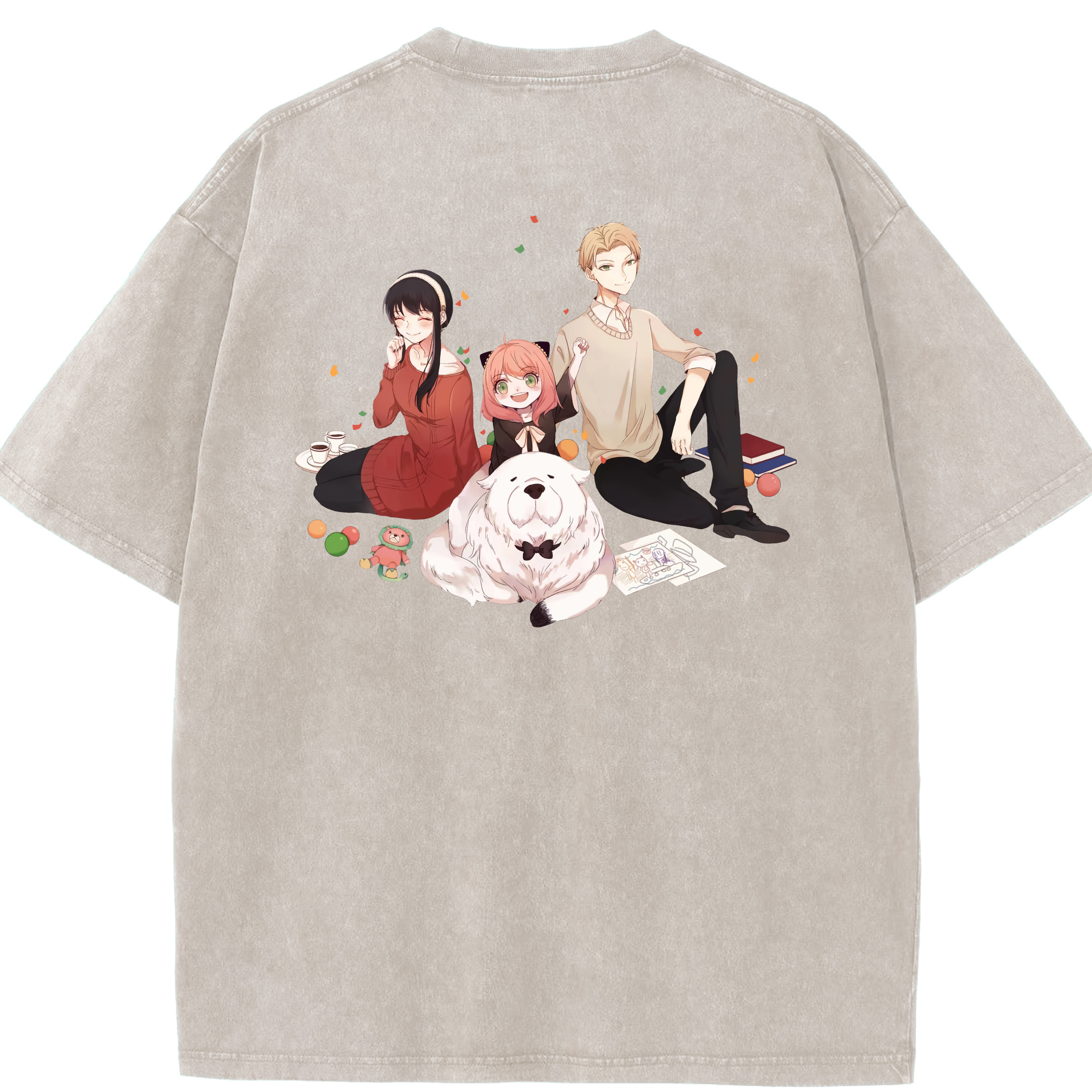 （画像用） SPY×FAMILY间谍家家酒 綿100% ヴィンテージ風 半袖Tシャツ（背面プリント）