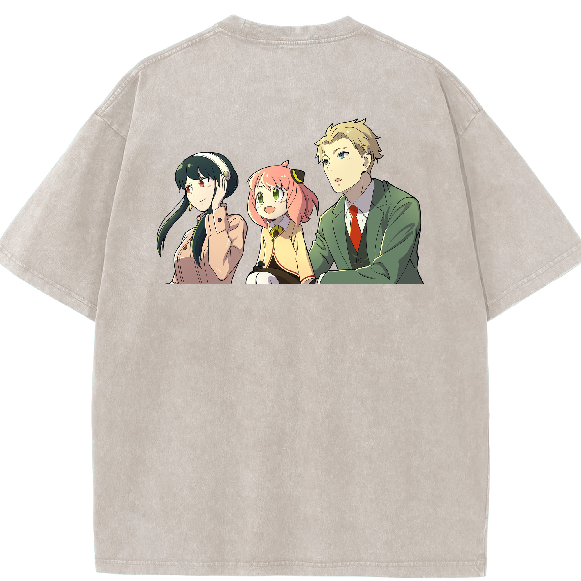 （画像用） SPY×FAMILY间谍家家酒 綿100% ヴィンテージ風 半袖Tシャツ（背面プリント）