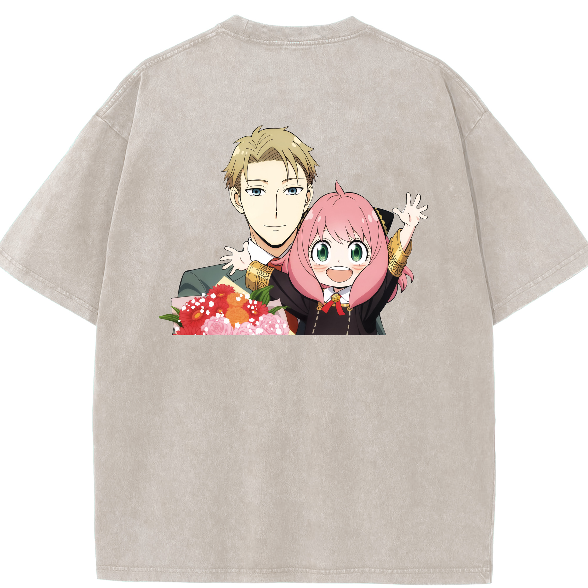 （画像用） SPY×FAMILY间谍家家酒 綿100% ヴィンテージ風 半袖Tシャツ（背面プリント）