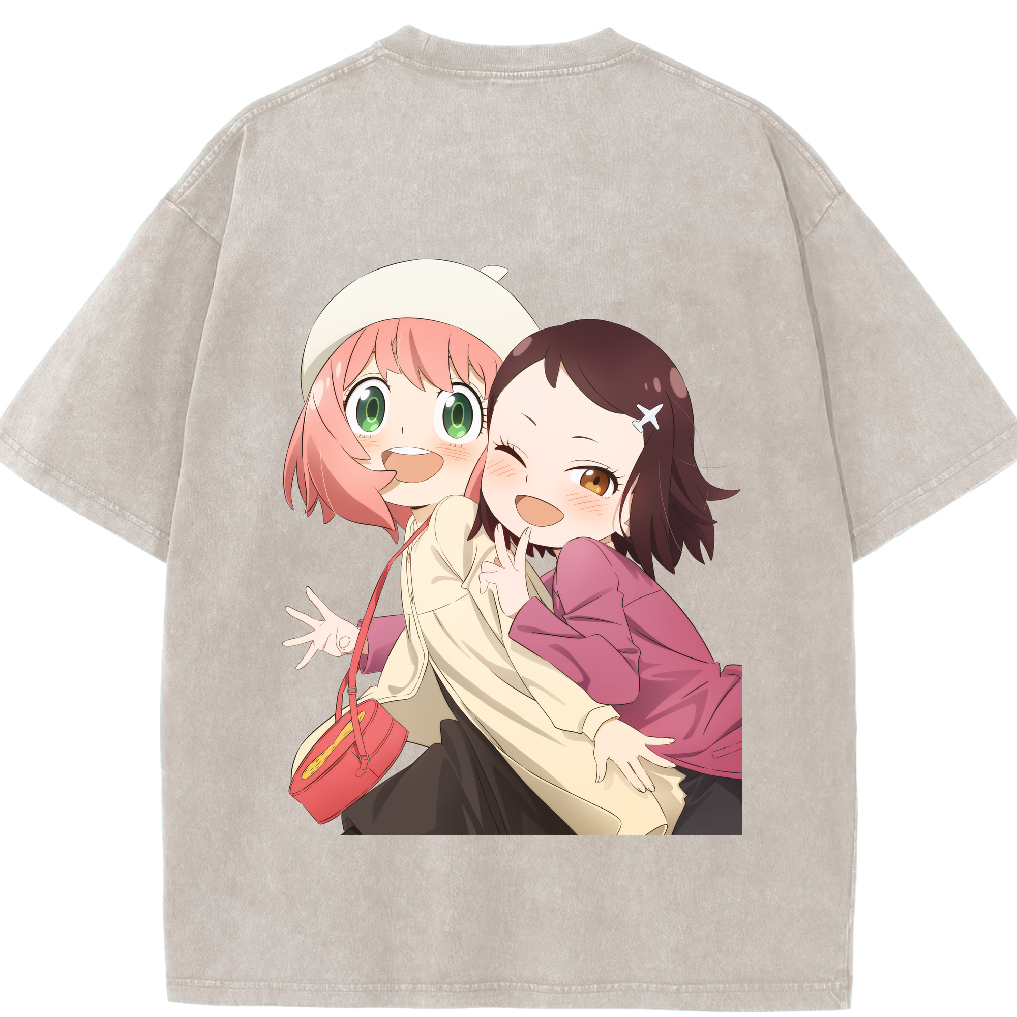 （画像用） SPY×FAMILY间谍家家酒 綿100% ヴィンテージ風 半袖Tシャツ（背面プリント）