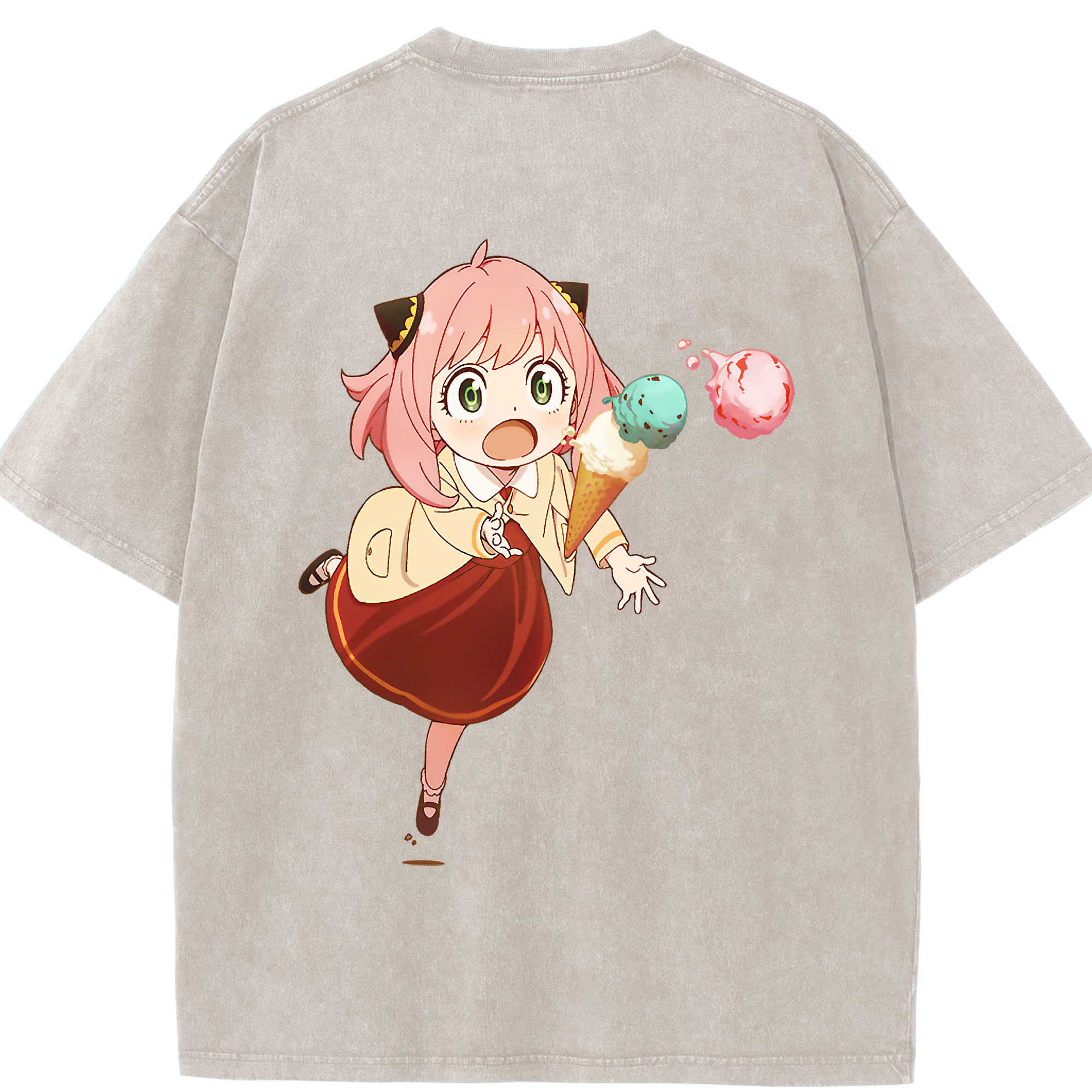 （画像用） SPY×FAMILY间谍家家酒 綿100% ヴィンテージ風 半袖Tシャツ（背面プリント）