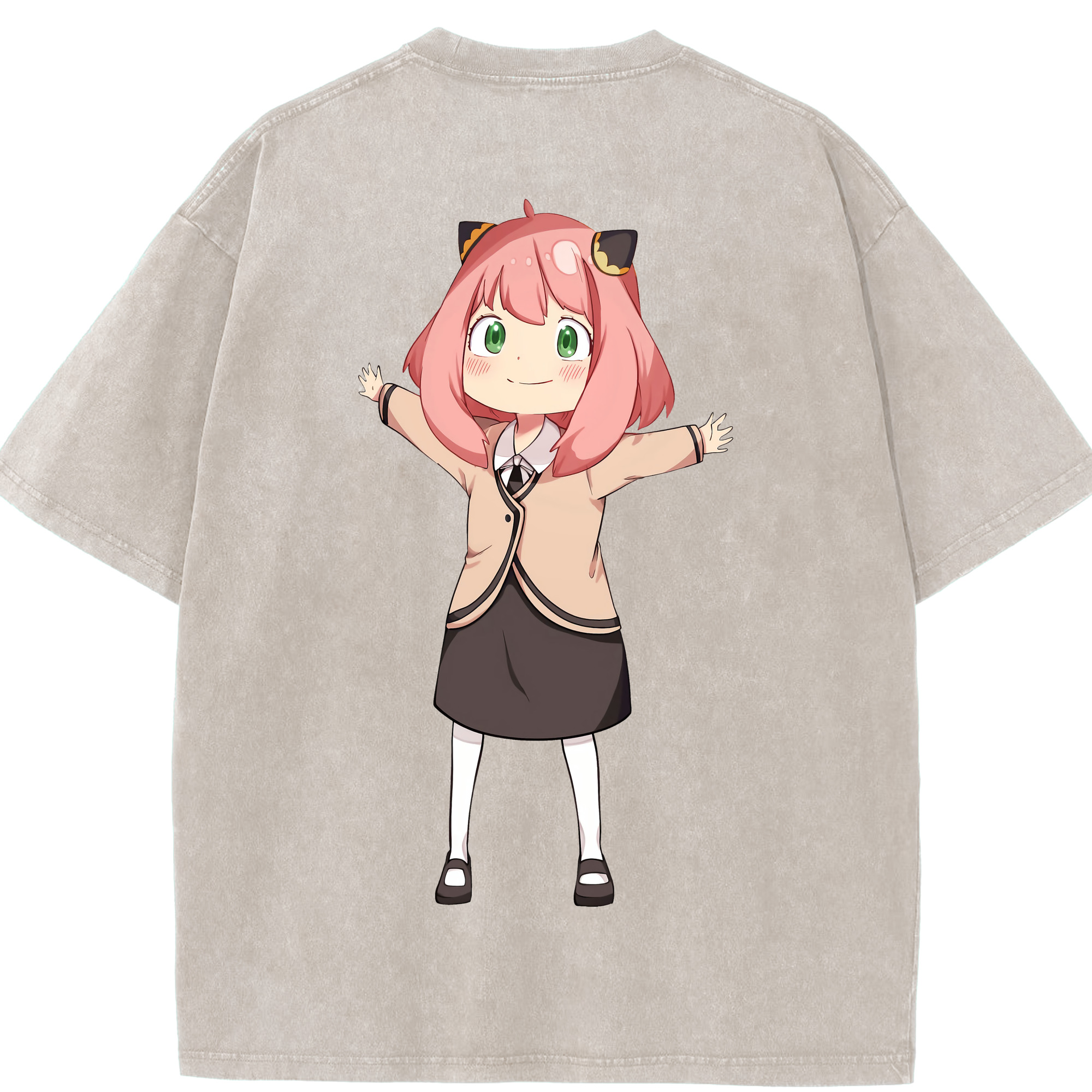 （画像用） SPY×FAMILY间谍家家酒 綿100% ヴィンテージ風 半袖Tシャツ（背面プリント）