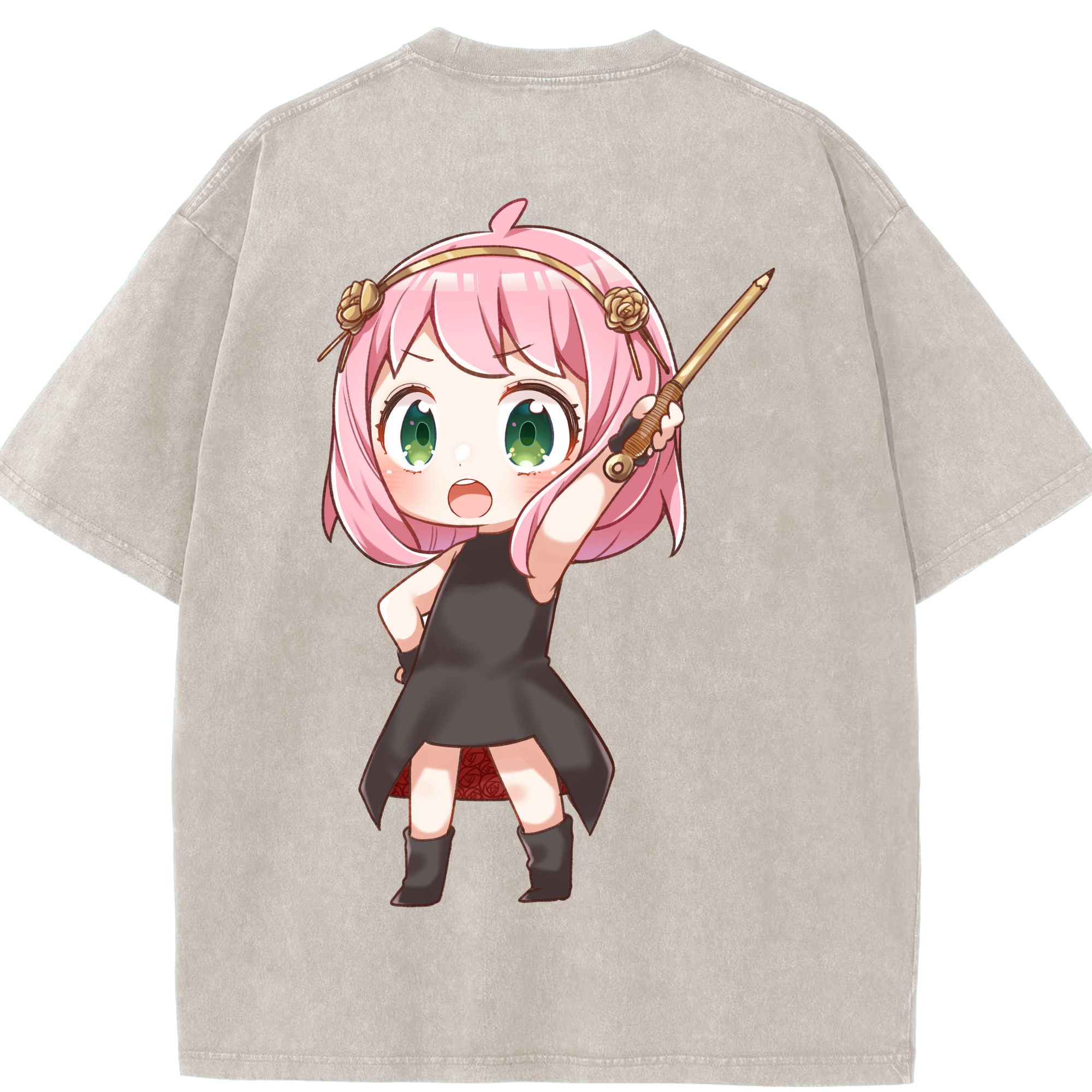（画像用） SPY×FAMILY间谍家家酒 綿100% ヴィンテージ風 半袖Tシャツ（背面プリント）