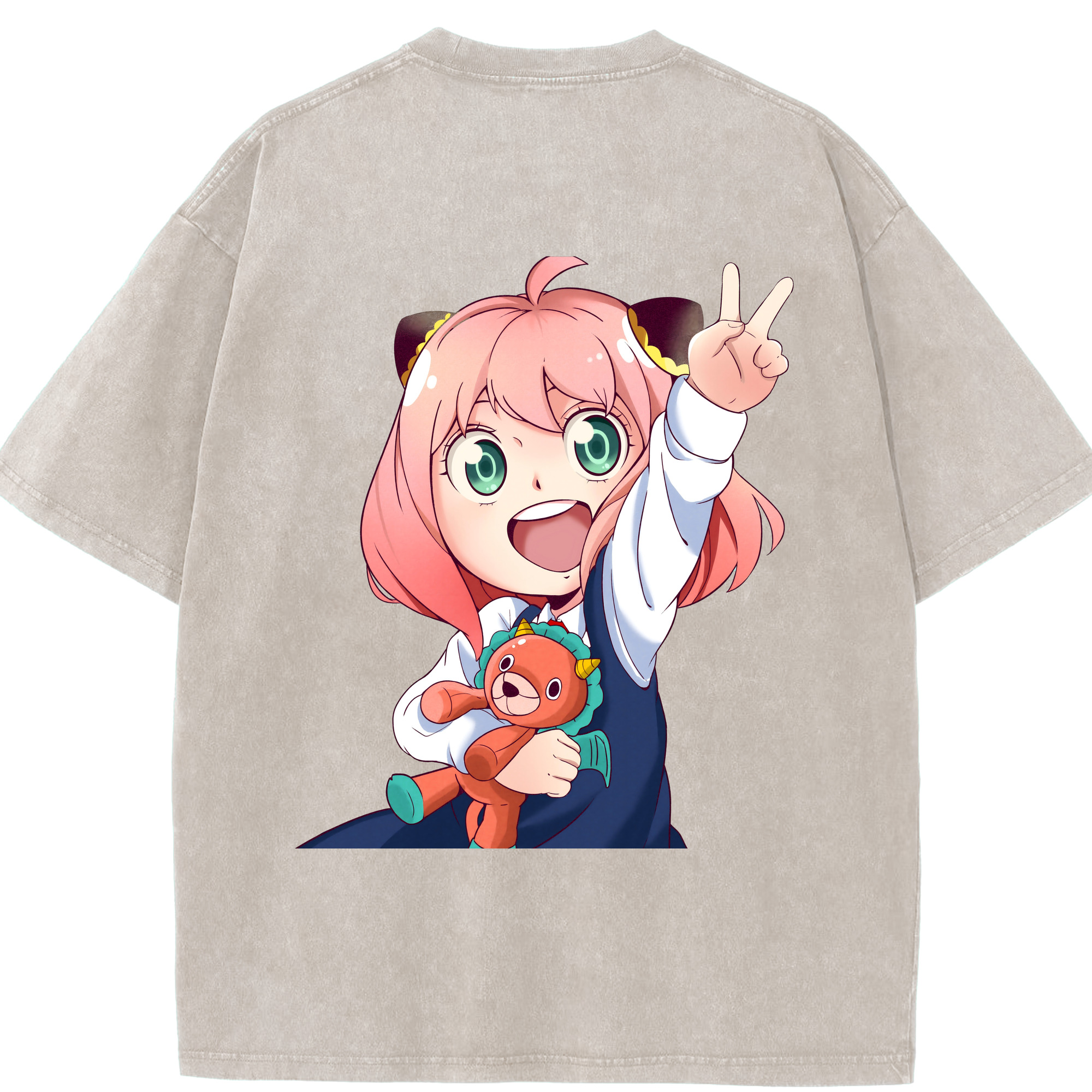 （画像用） SPY×FAMILY间谍家家酒 綿100% ヴィンテージ風 半袖Tシャツ（背面プリント）