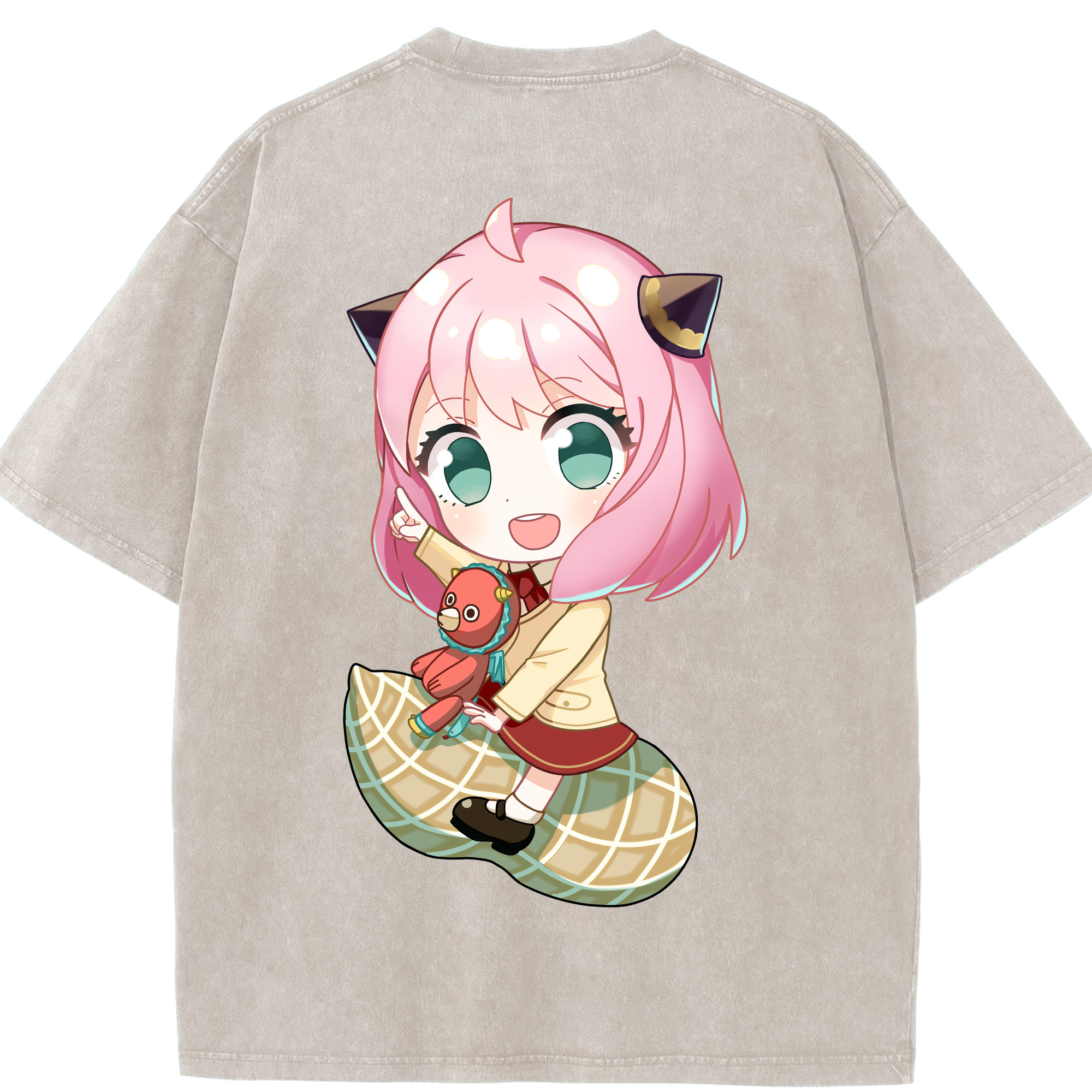 （画像用） SPY×FAMILY间谍家家酒 綿100% ヴィンテージ風 半袖Tシャツ（背面プリント）