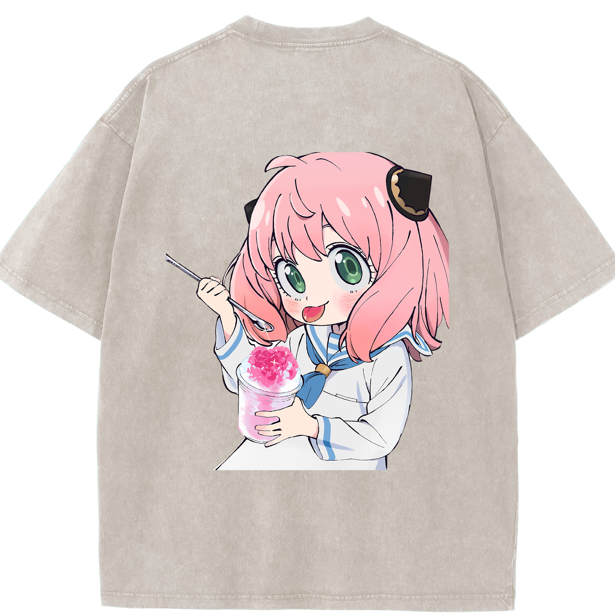 （画像用） SPY×FAMILY间谍家家酒 綿100% ヴィンテージ風 半袖Tシャツ（背面プリント）