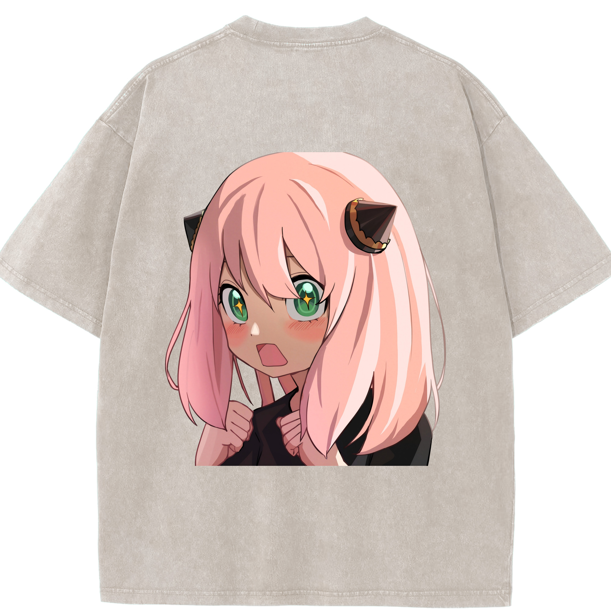 （画像用） SPY×FAMILY间谍家家酒 綿100% ヴィンテージ風 半袖Tシャツ（背面プリント）