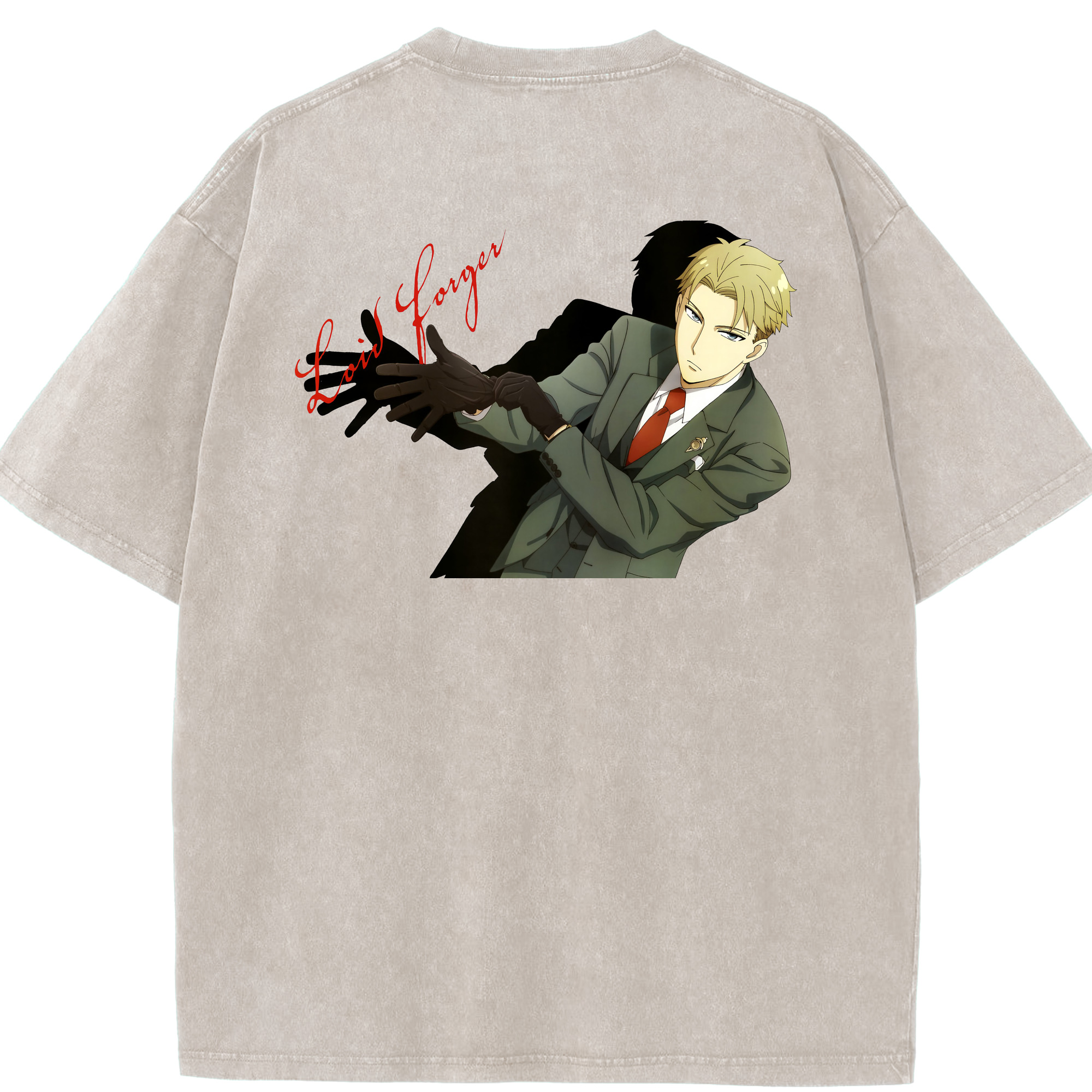 （画像用） SPY×FAMILY间谍家家酒 綿100% ヴィンテージ風 半袖Tシャツ（背面プリント）