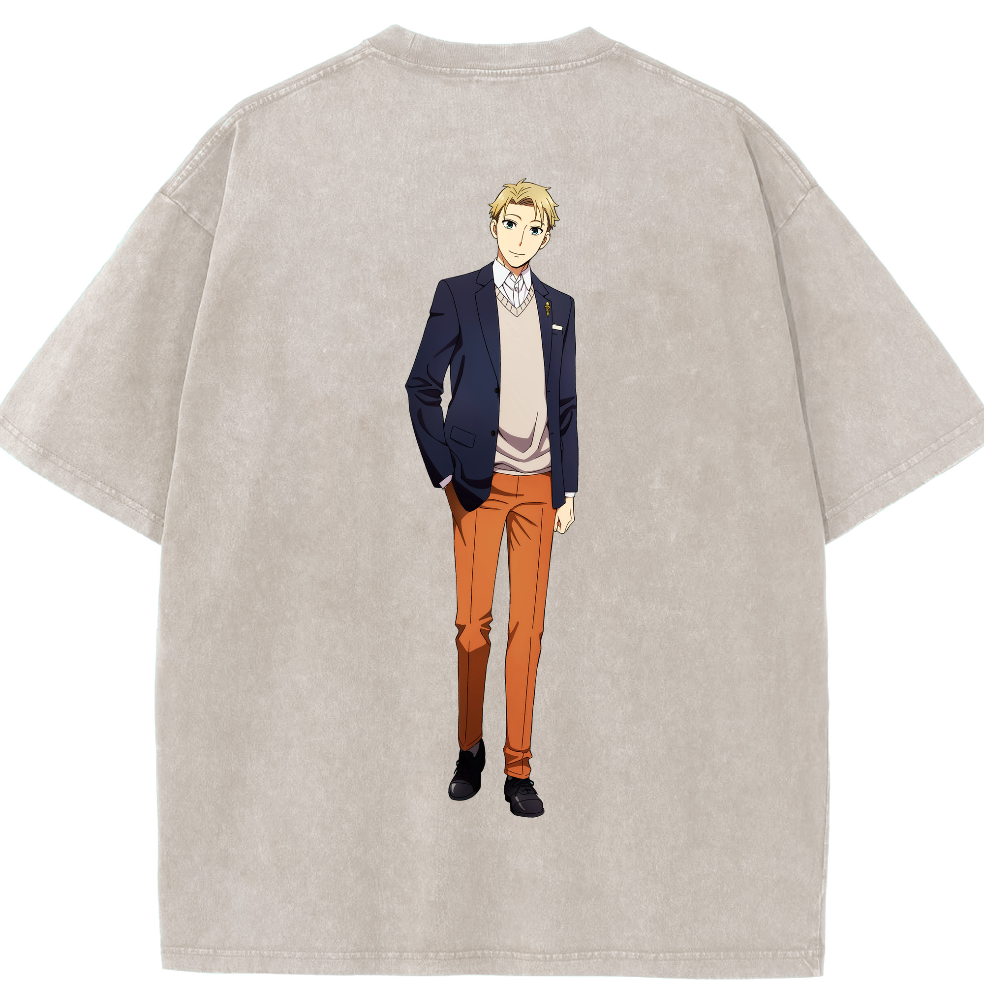 （画像用） SPY×FAMILY间谍家家酒 綿100% ヴィンテージ風 半袖Tシャツ（背面プリント）