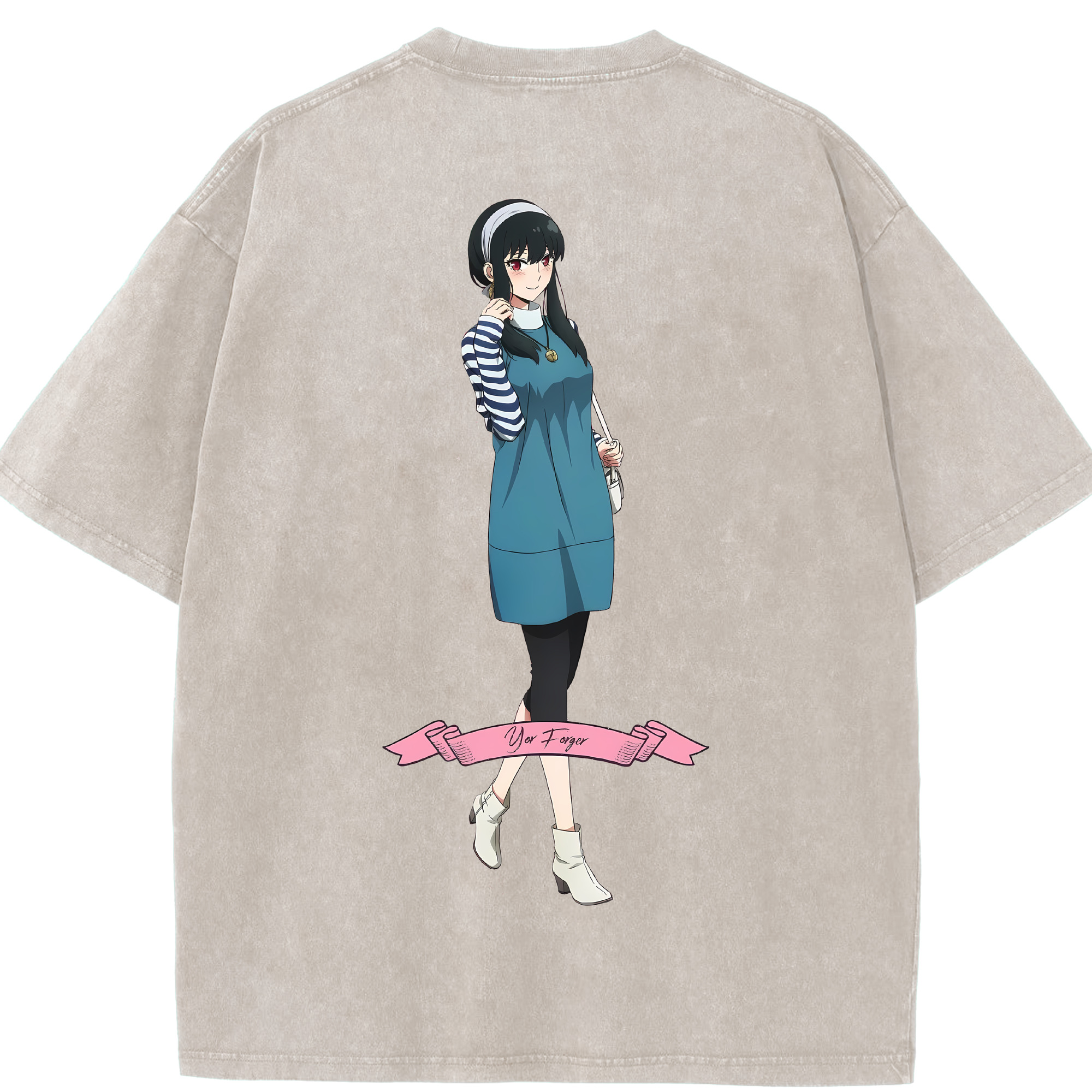 （画像用） SPY×FAMILY间谍家家酒 綿100% ヴィンテージ風 半袖Tシャツ（背面プリント）