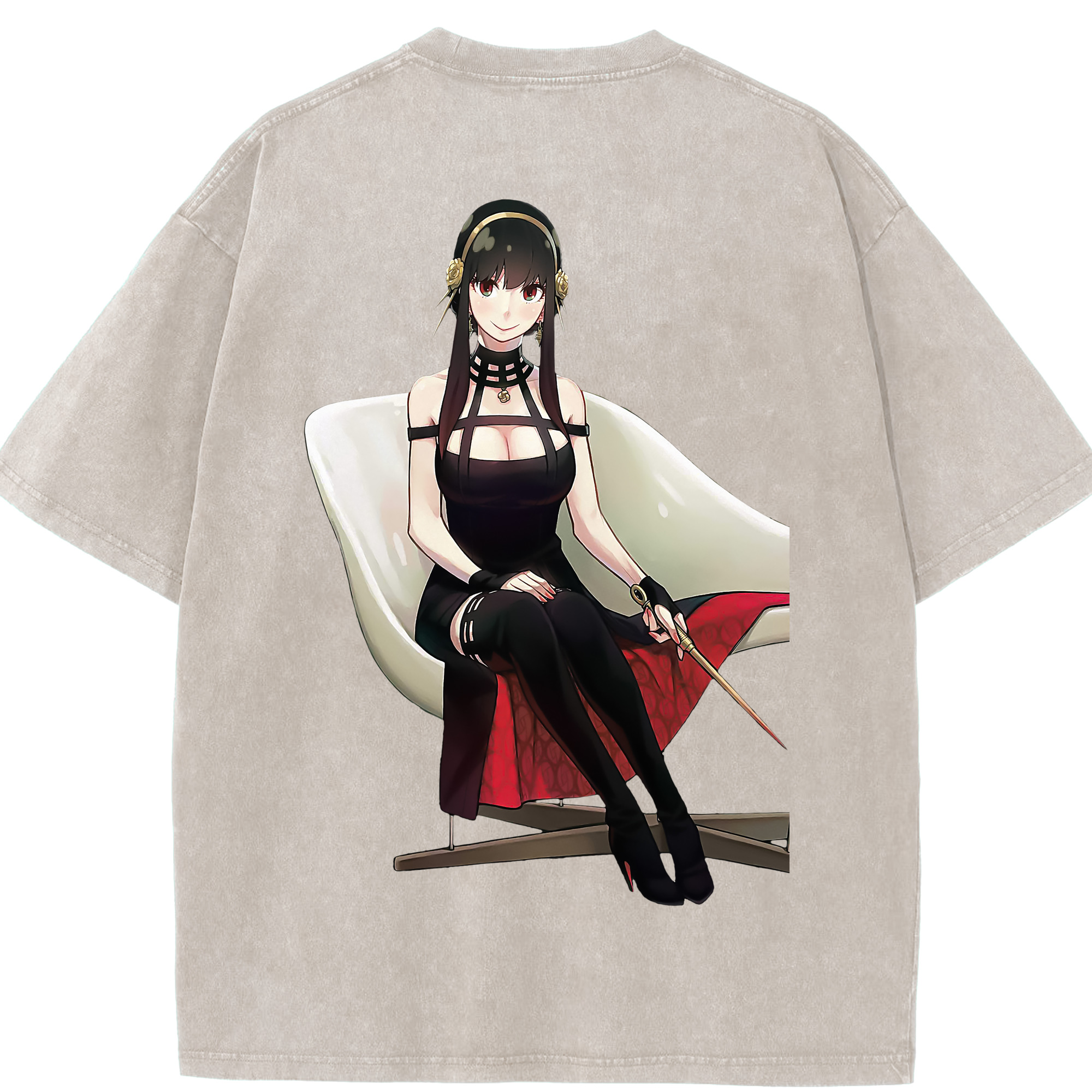 （画像用） SPY×FAMILY间谍家家酒 綿100% ヴィンテージ風 半袖Tシャツ（背面プリント）