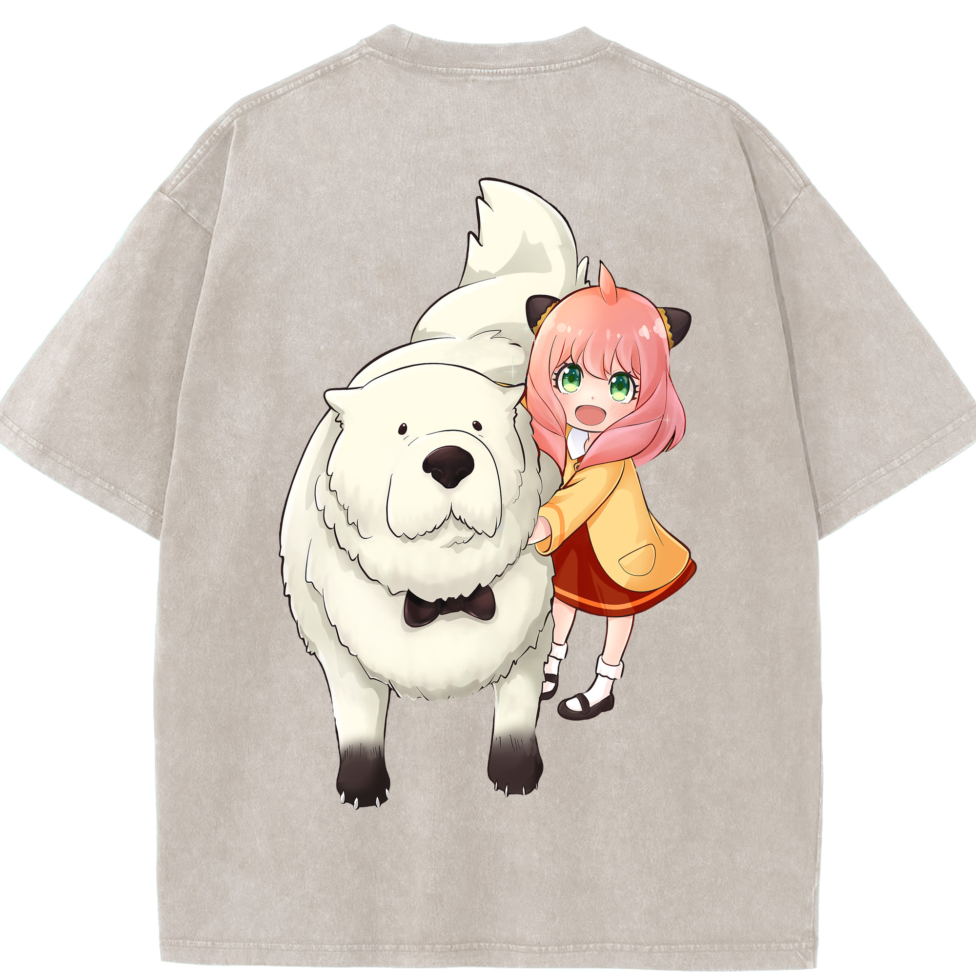 （画像用） SPY×FAMILY间谍家家酒 綿100% ヴィンテージ風 半袖Tシャツ（背面プリント）