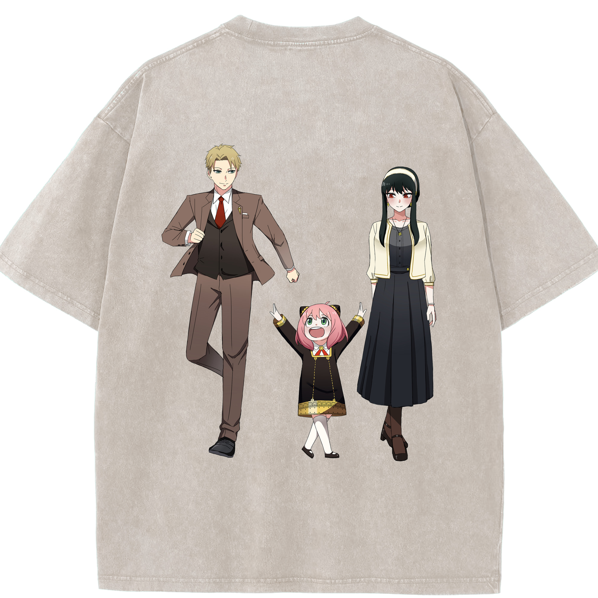 （画像用） SPY×FAMILY间谍家家酒 綿100% ヴィンテージ風 半袖Tシャツ（背面プリント）