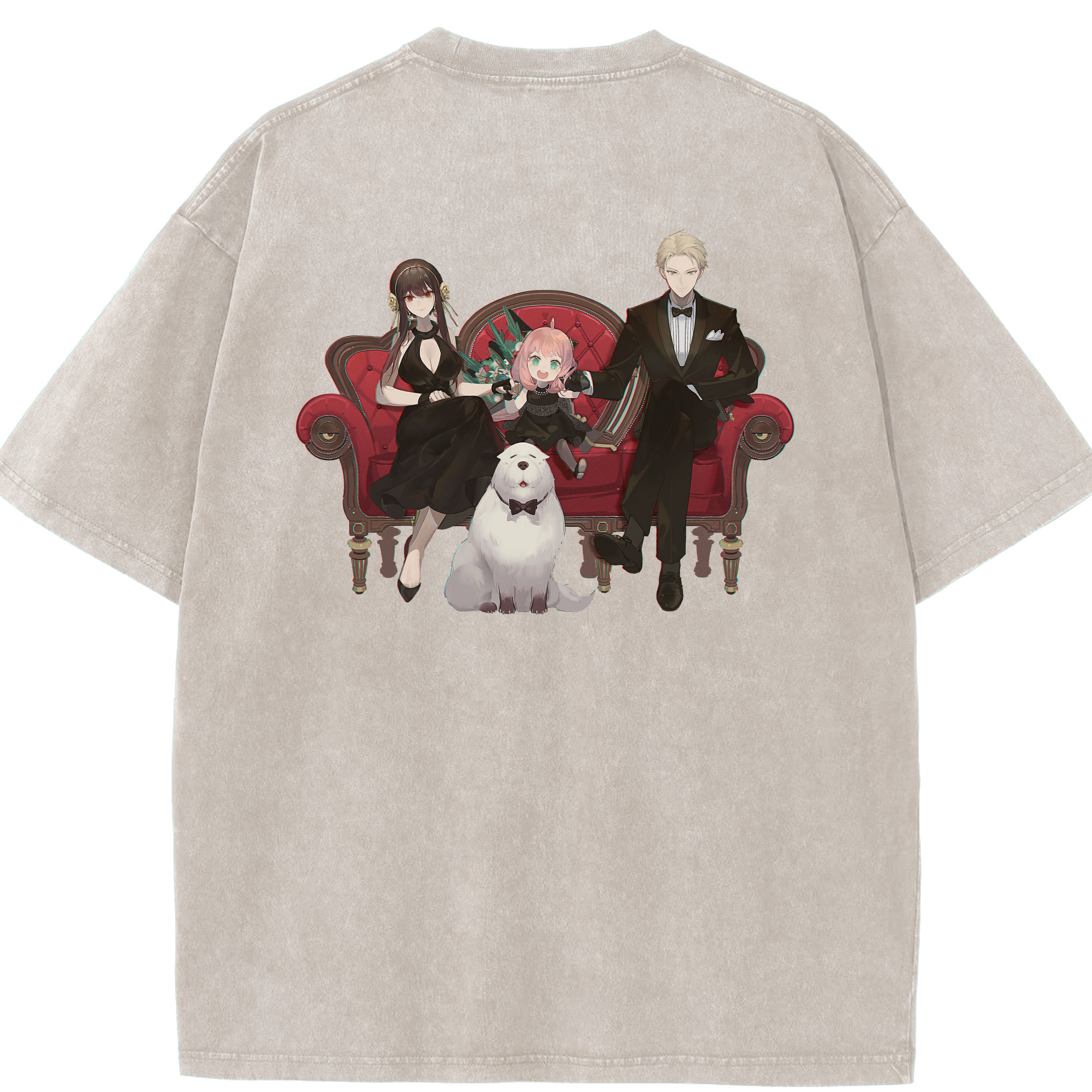 （画像用） SPY×FAMILY间谍家家酒 綿100% ヴィンテージ風 半袖Tシャツ（背面プリント）
