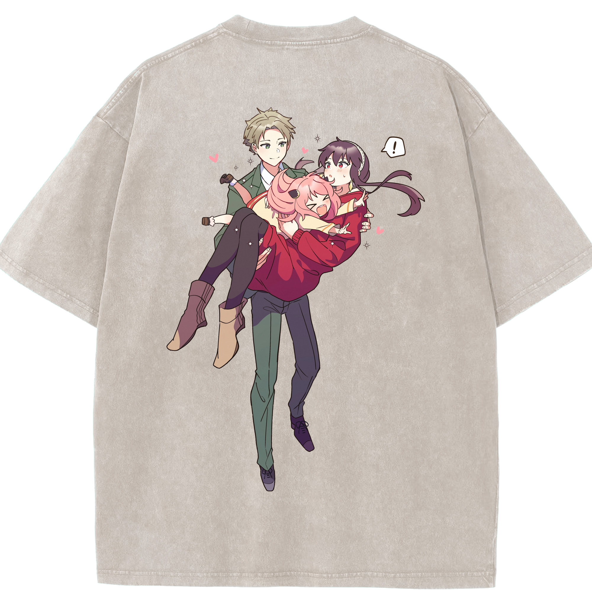 （画像用） SPY×FAMILY间谍家家酒 綿100% ヴィンテージ風 半袖Tシャツ（背面プリント）