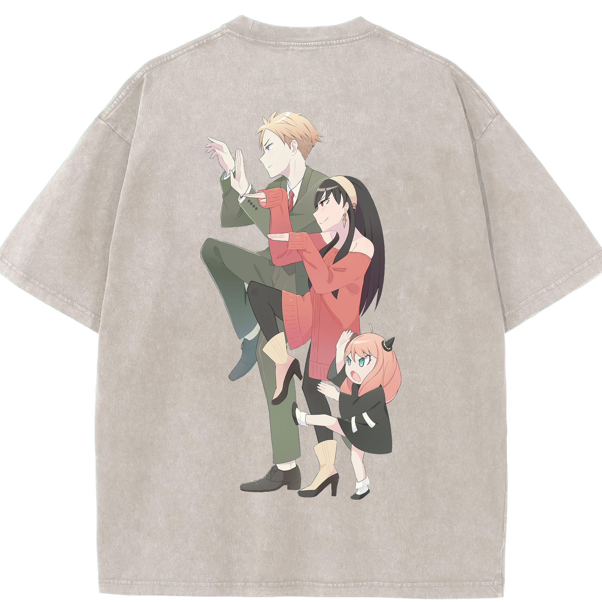 （画像用） SPY×FAMILY间谍家家酒 綿100% ヴィンテージ風 半袖Tシャツ（背面プリント）