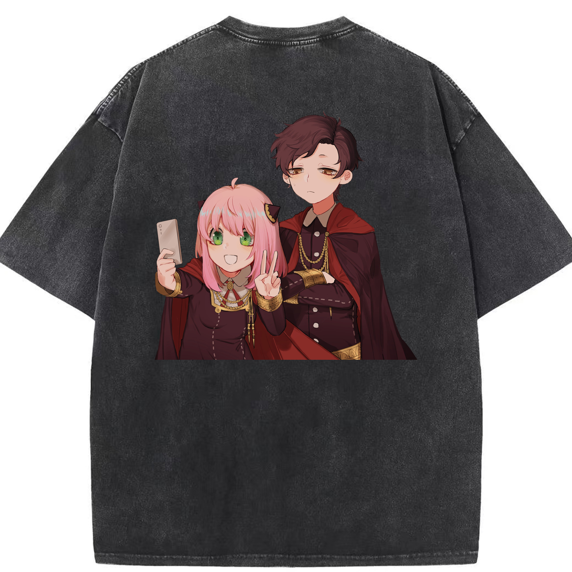 （画像用） SPY×FAMILY间谍家家酒 綿100% ヴィンテージ風 半袖Tシャツ（背面プリント）