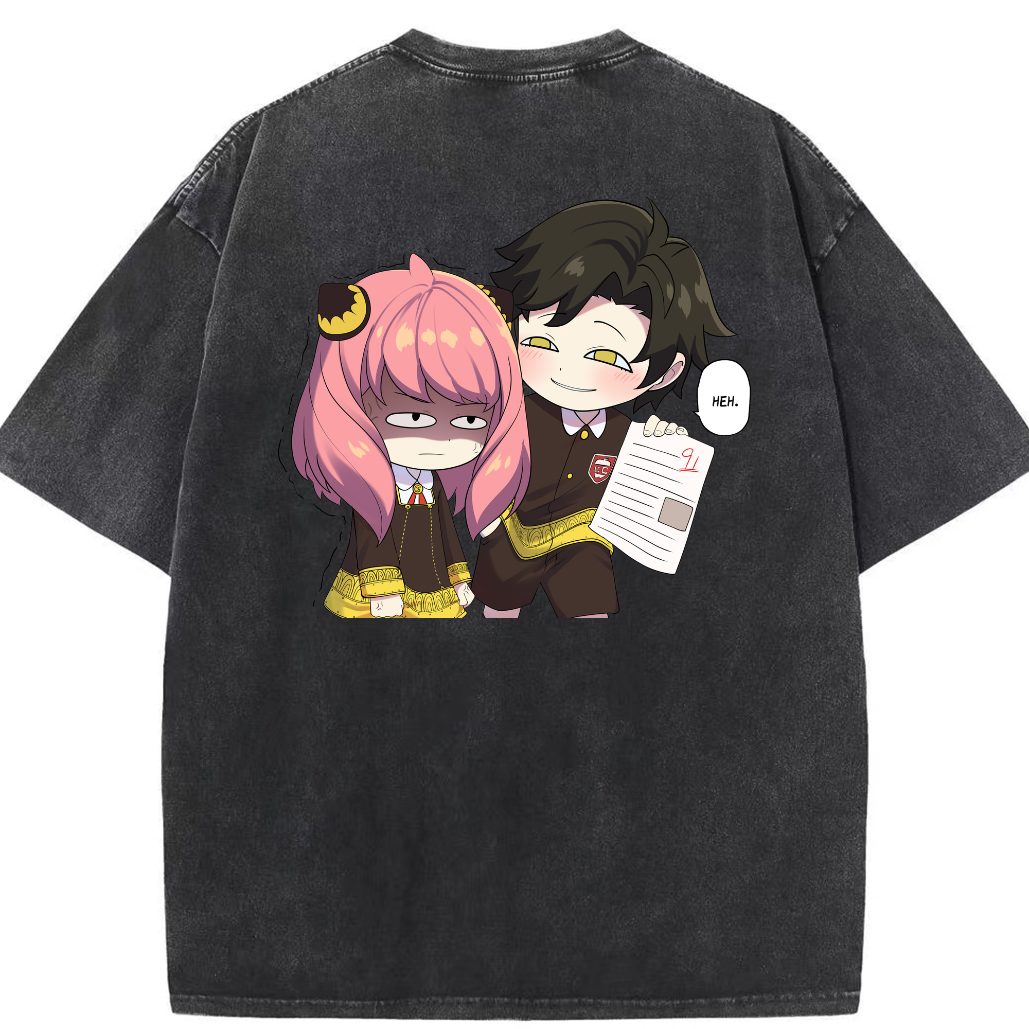 （画像用） SPY×FAMILY间谍家家酒 綿100% ヴィンテージ風 半袖Tシャツ（背面プリント）