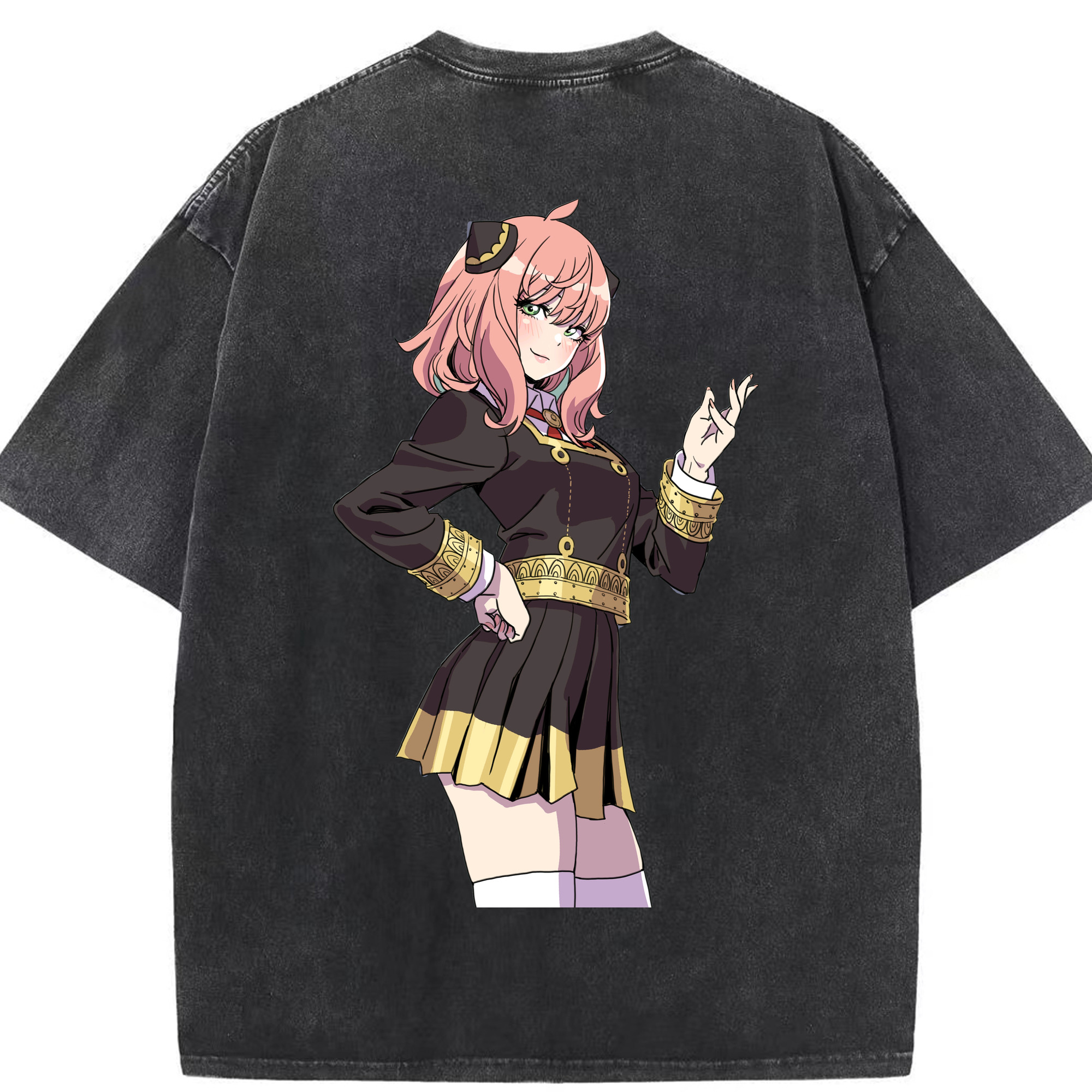 （画像用） SPY×FAMILY间谍家家酒 綿100% ヴィンテージ風 半袖Tシャツ（背面プリント）