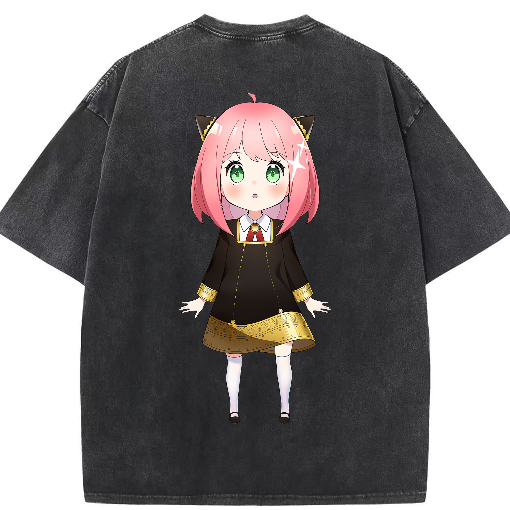 （画像用） SPY×FAMILY间谍家家酒 綿100% ヴィンテージ風 半袖Tシャツ（背面プリント）
