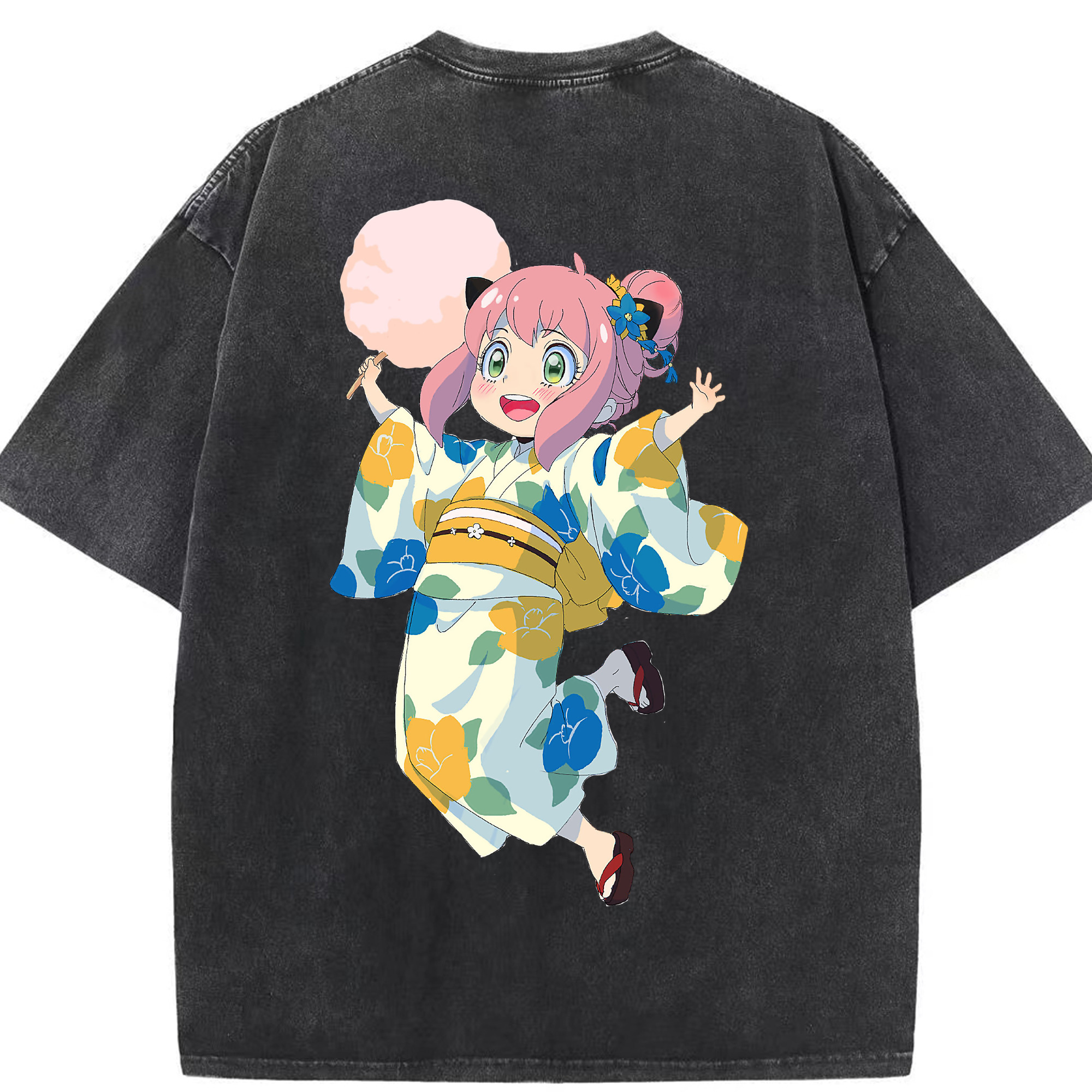 （画像用） SPY×FAMILY间谍家家酒 綿100% ヴィンテージ風 半袖Tシャツ（背面プリント）