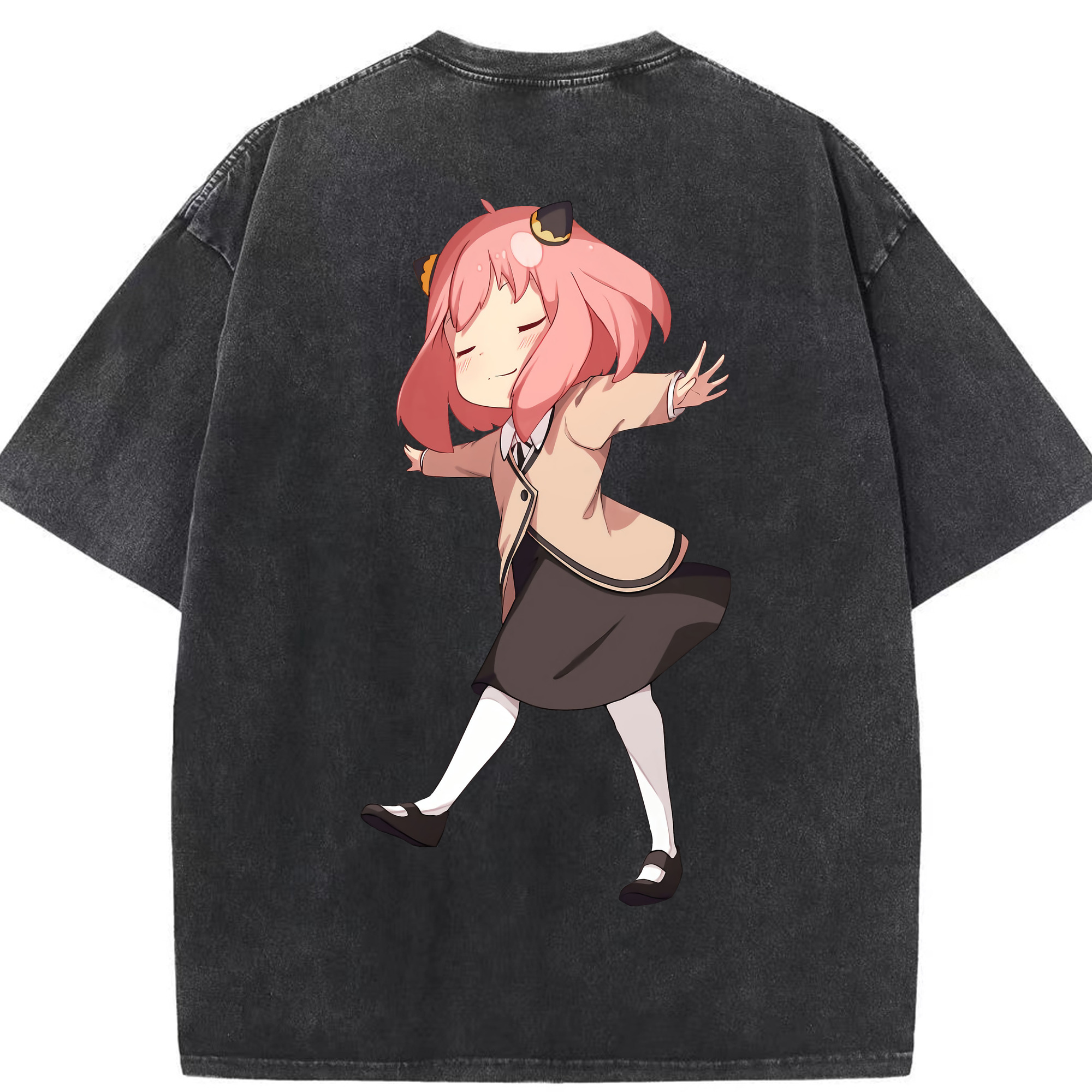 （画像用） SPY×FAMILY间谍家家酒 綿100% ヴィンテージ風 半袖Tシャツ（背面プリント）