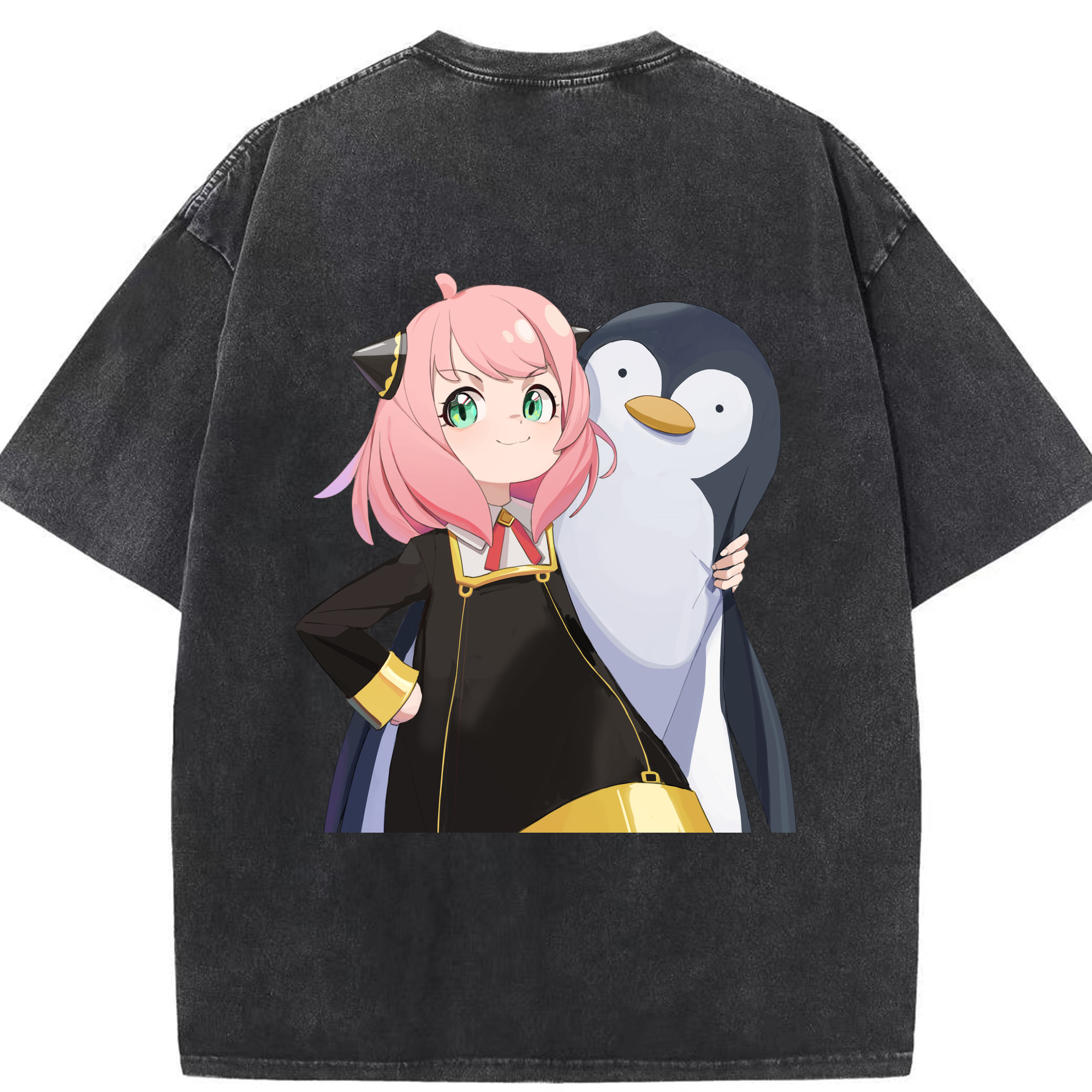 （画像用） SPY×FAMILY间谍家家酒 綿100% ヴィンテージ風 半袖Tシャツ（背面プリント）