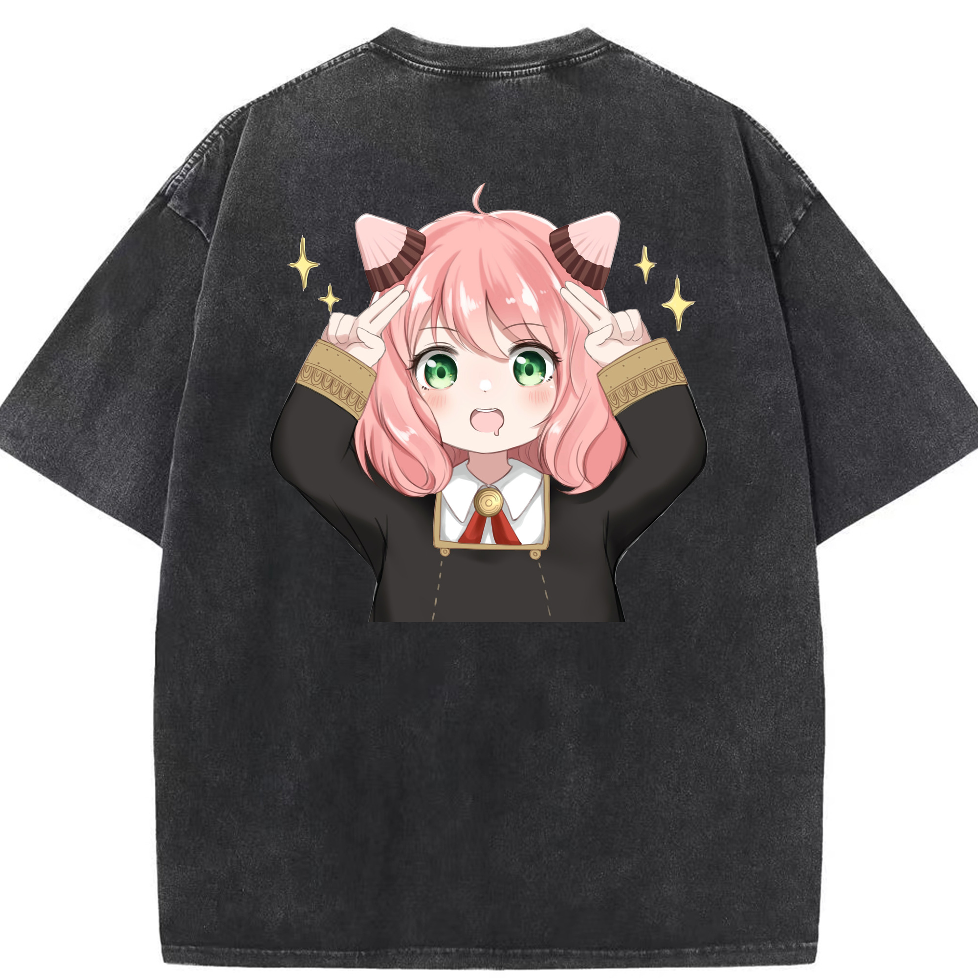 （画像用） SPY×FAMILY间谍家家酒 綿100% ヴィンテージ風 半袖Tシャツ（背面プリント）