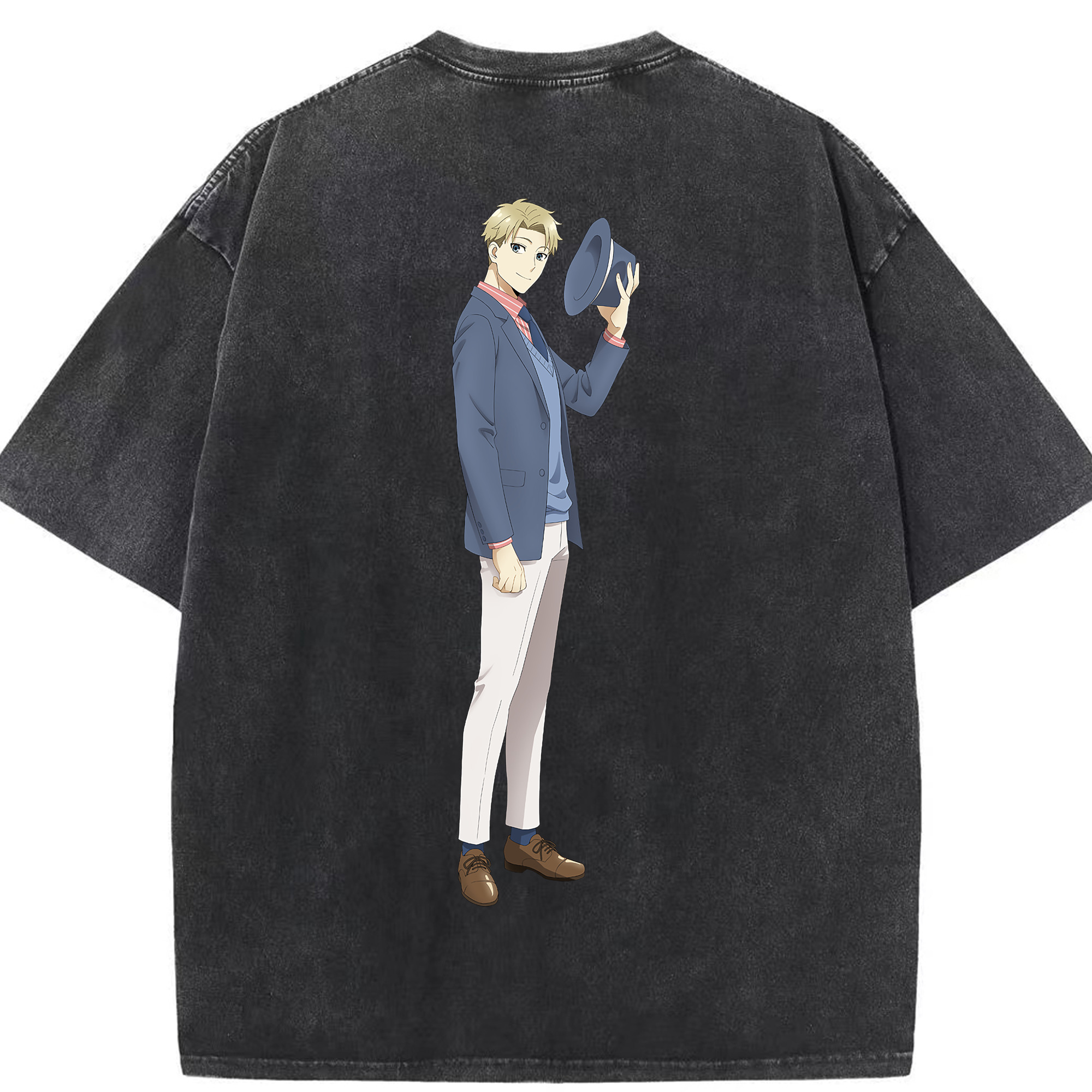 （画像用） SPY×FAMILY间谍家家酒 綿100% ヴィンテージ風 半袖Tシャツ（背面プリント）