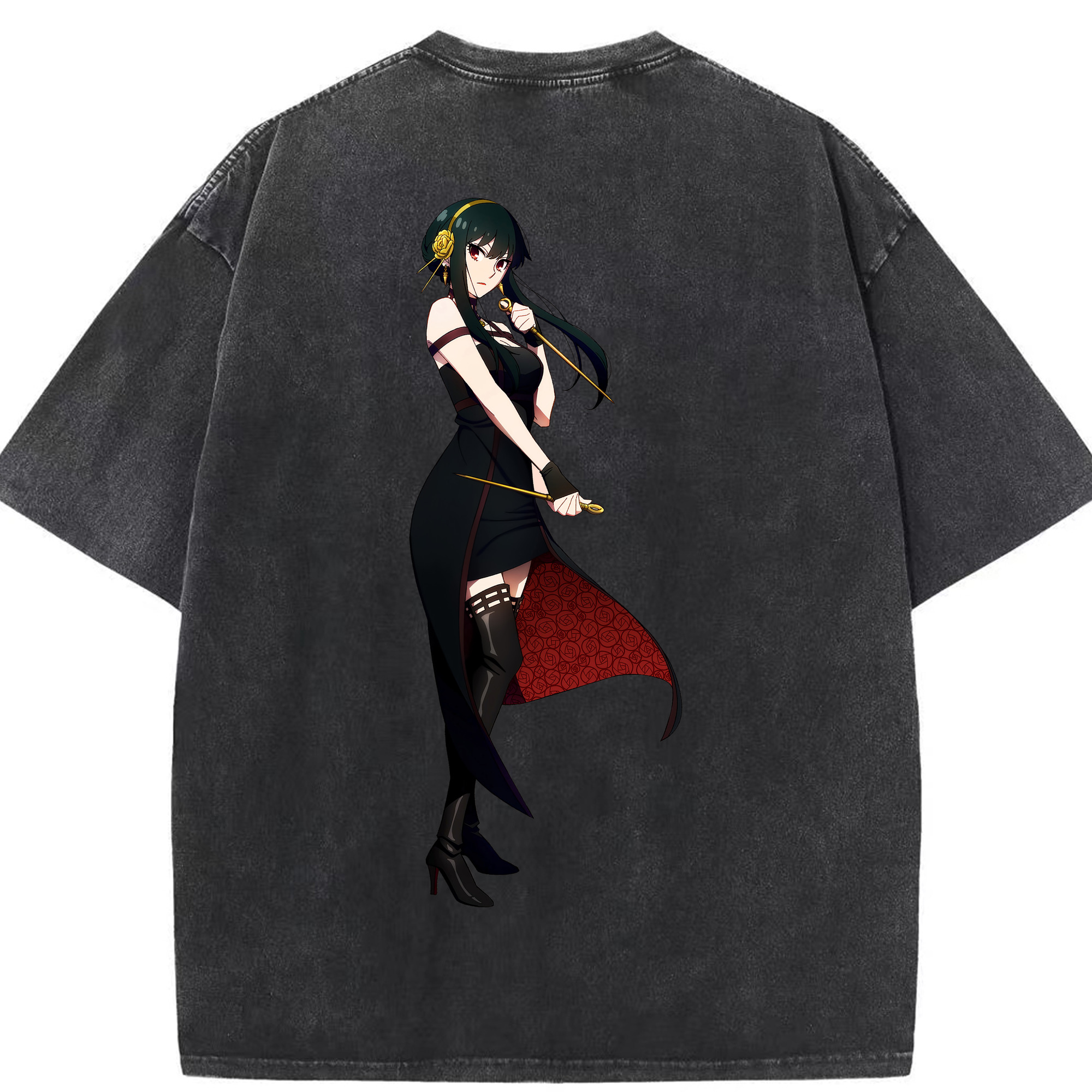 （画像用） SPY×FAMILY间谍家家酒 綿100% ヴィンテージ風 半袖Tシャツ（背面プリント）