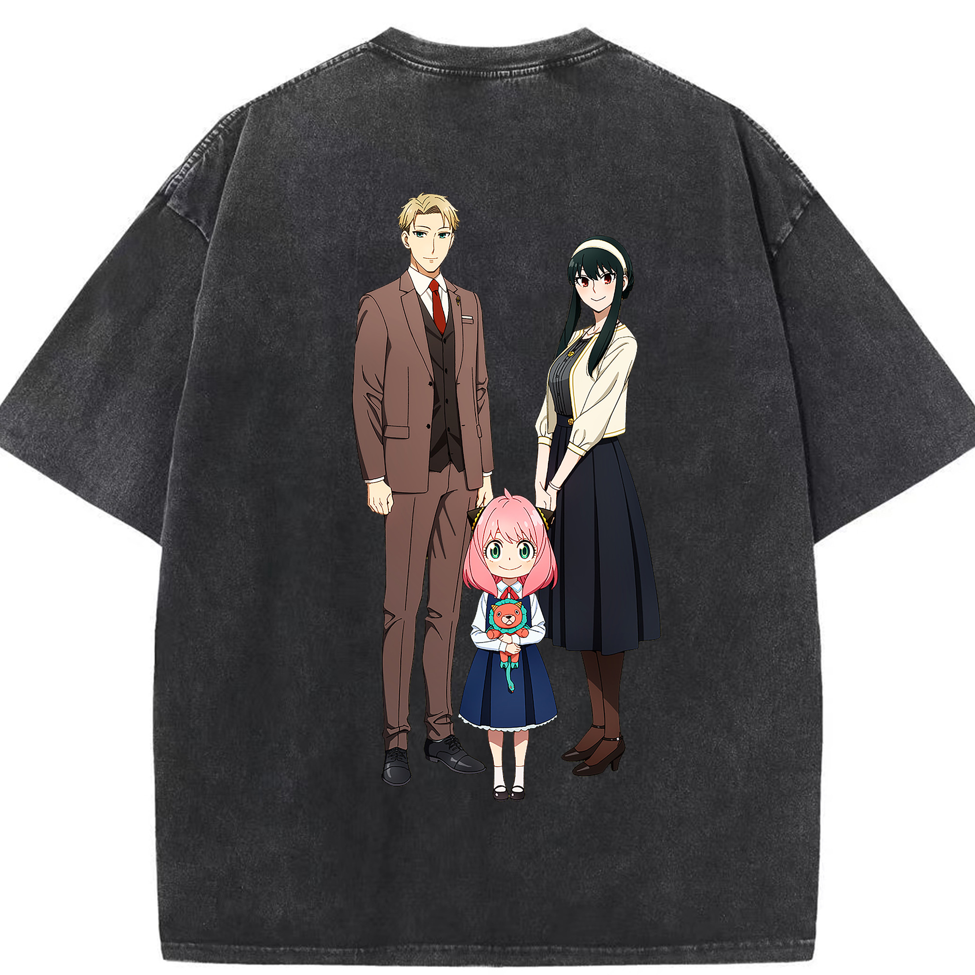 （画像用） SPY×FAMILY间谍家家酒 綿100% ヴィンテージ風 半袖Tシャツ（背面プリント）