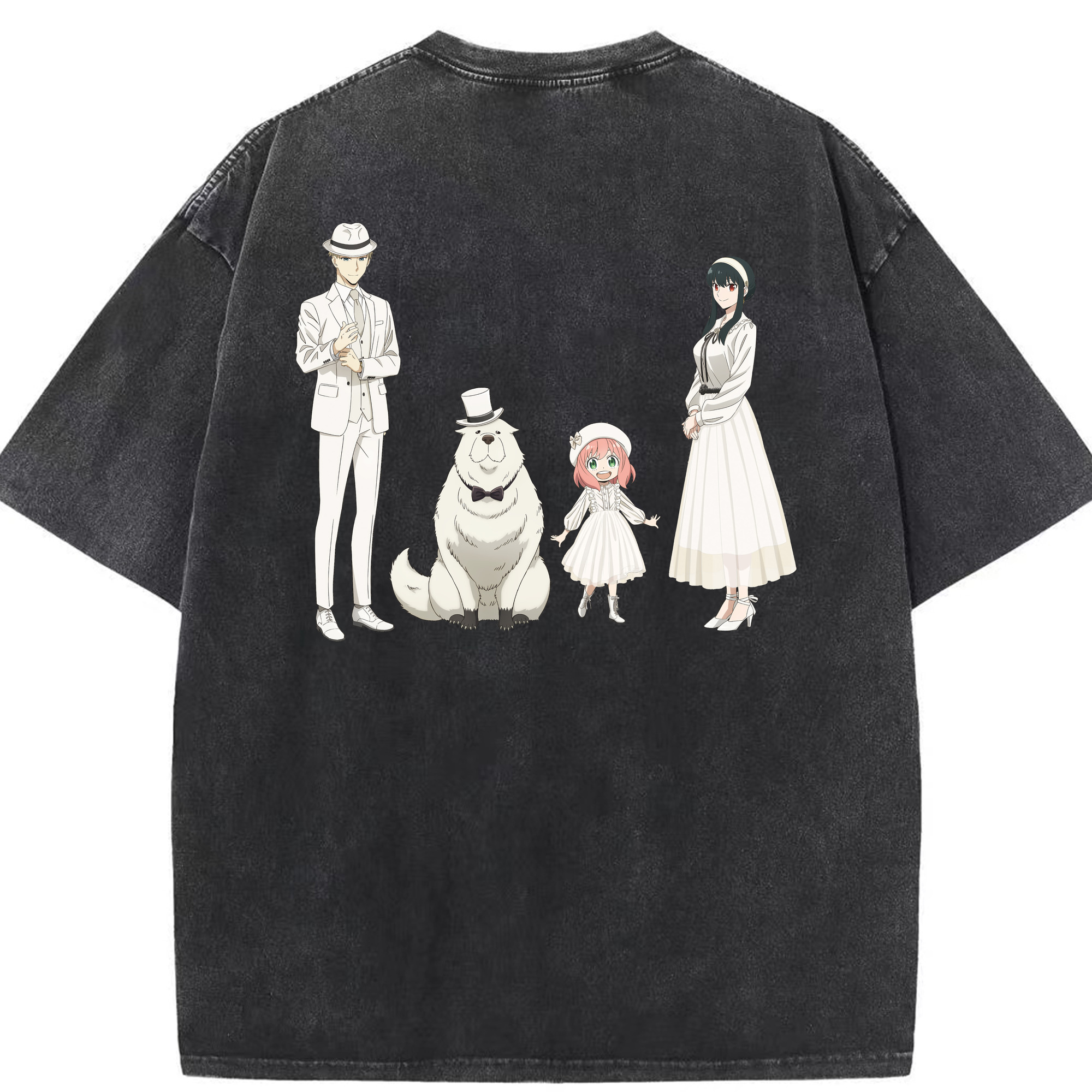 （画像用） SPY×FAMILY间谍家家酒 綿100% ヴィンテージ風 半袖Tシャツ（背面プリント）