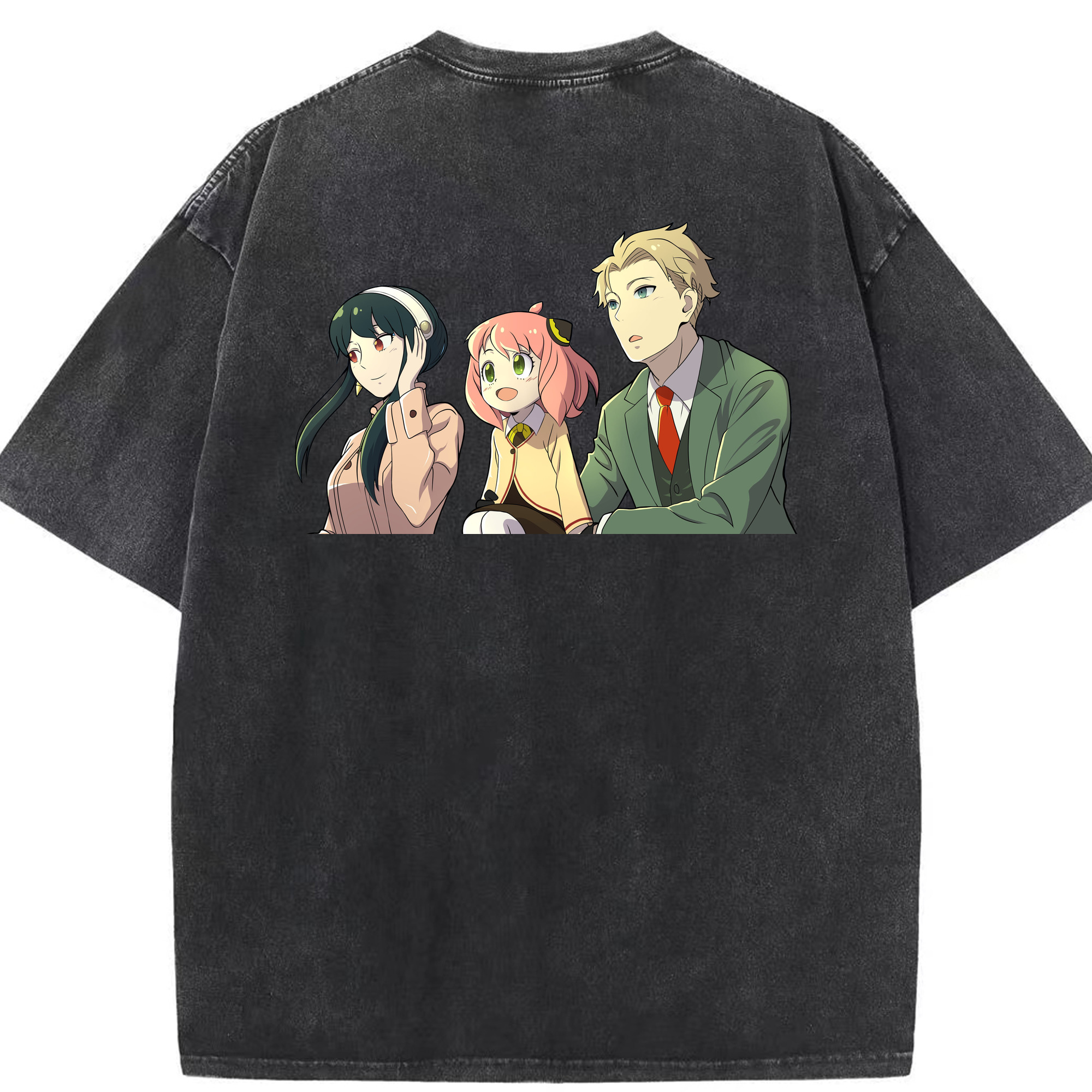（画像用） SPY×FAMILY间谍家家酒 綿100% ヴィンテージ風 半袖Tシャツ（背面プリント）