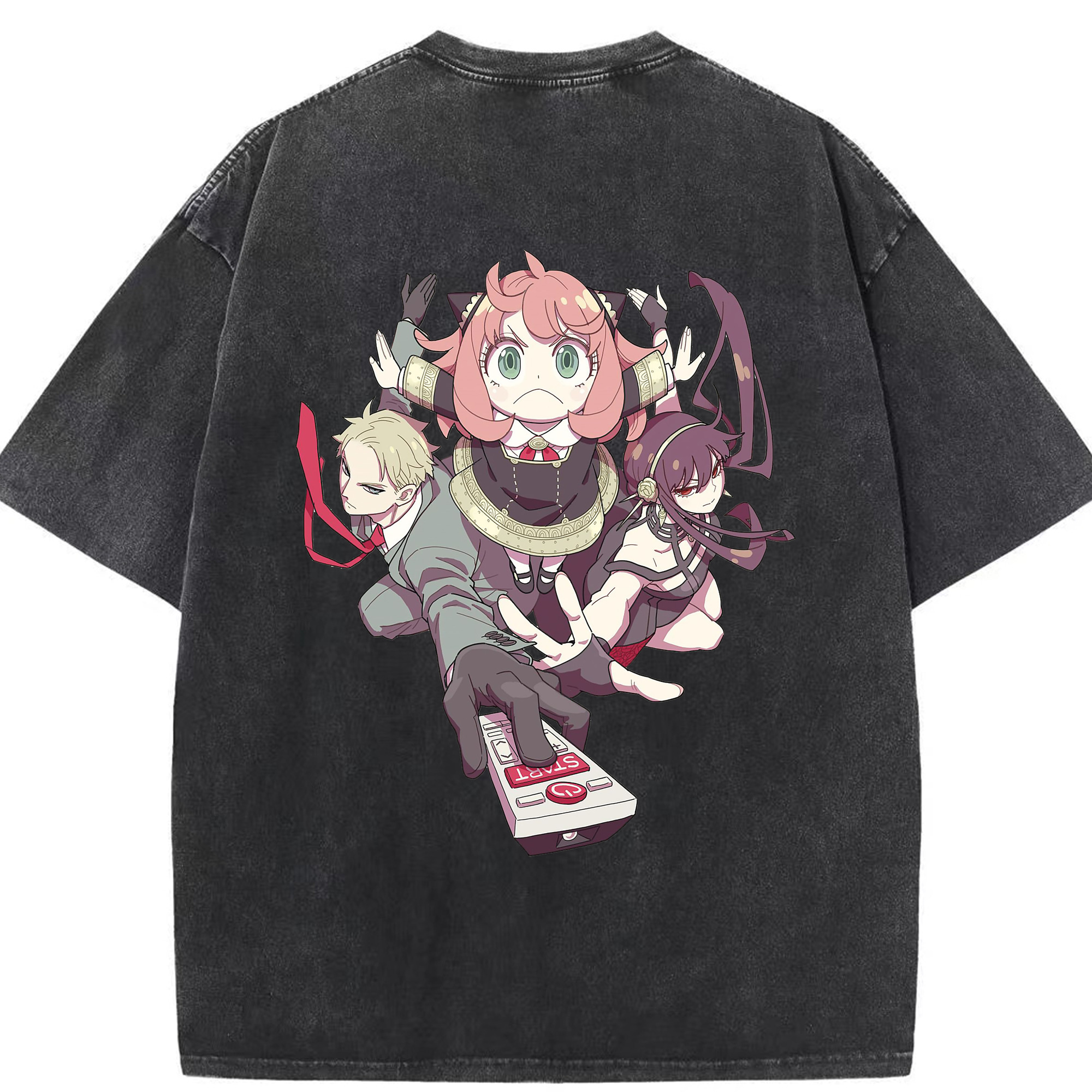 （画像用） SPY×FAMILY间谍家家酒 綿100% ヴィンテージ風 半袖Tシャツ（背面プリント）