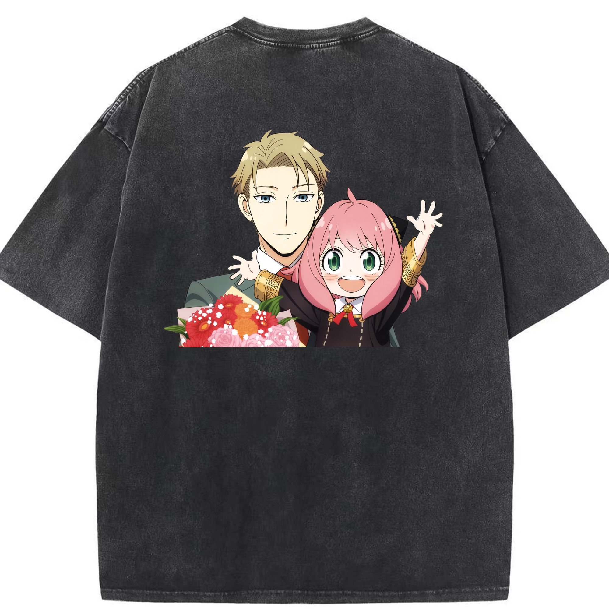 （画像用） SPY×FAMILY间谍家家酒 綿100% ヴィンテージ風 半袖Tシャツ（背面プリント）