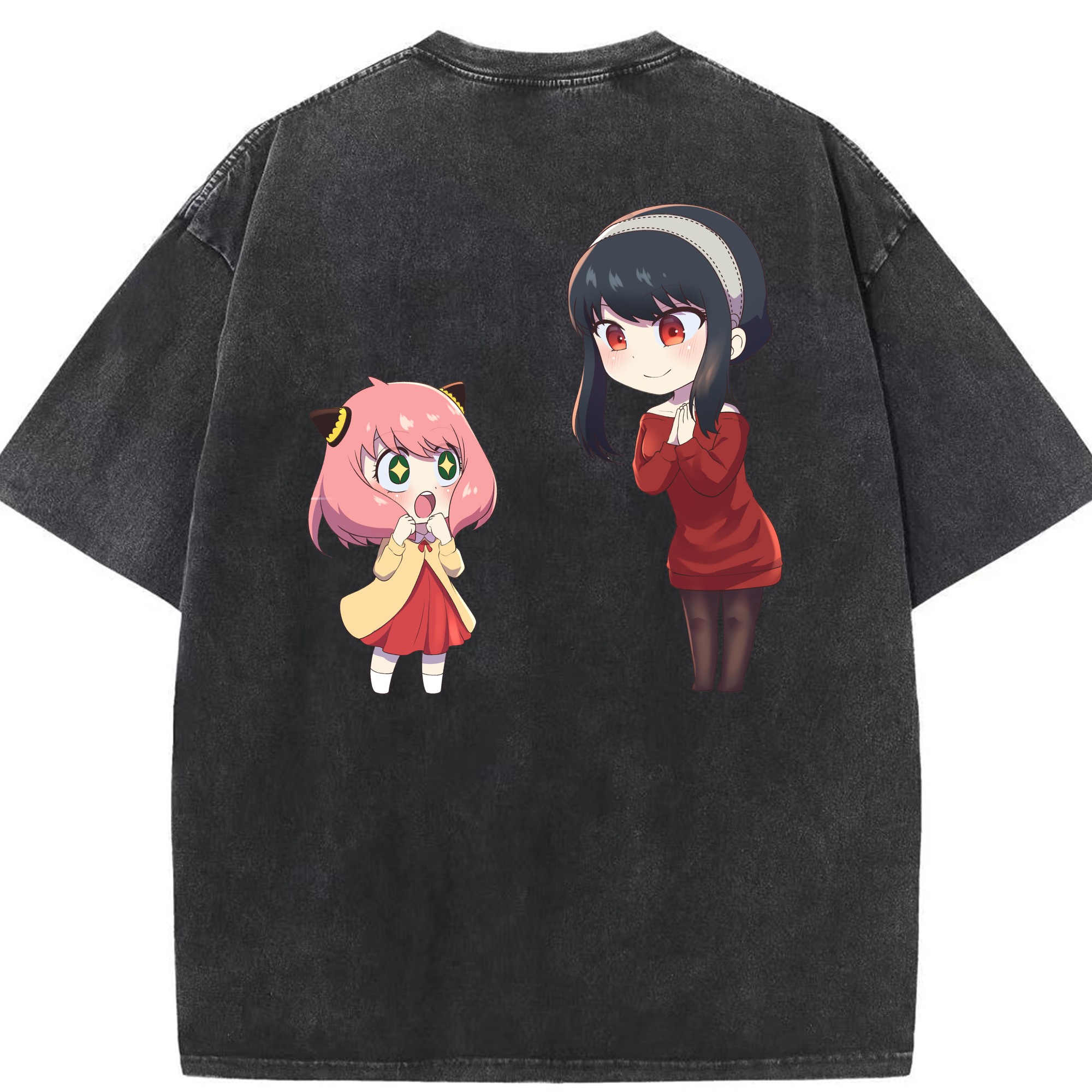 （画像用） SPY×FAMILY间谍家家酒 綿100% ヴィンテージ風 半袖Tシャツ（背面プリント）