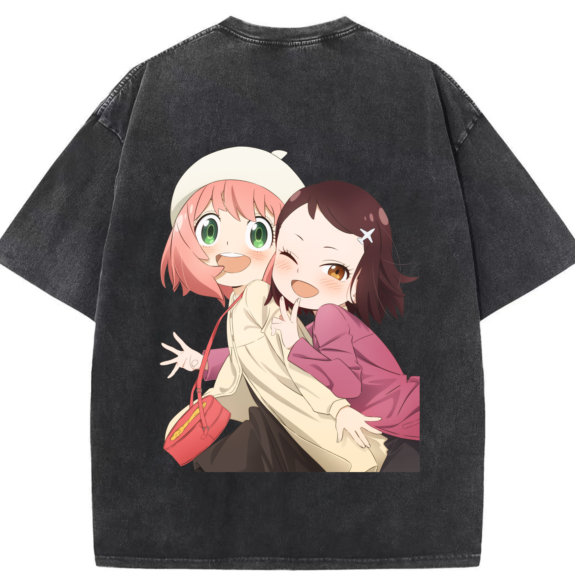 （画像用） SPY×FAMILY间谍家家酒 綿100% ヴィンテージ風 半袖Tシャツ（背面プリント）