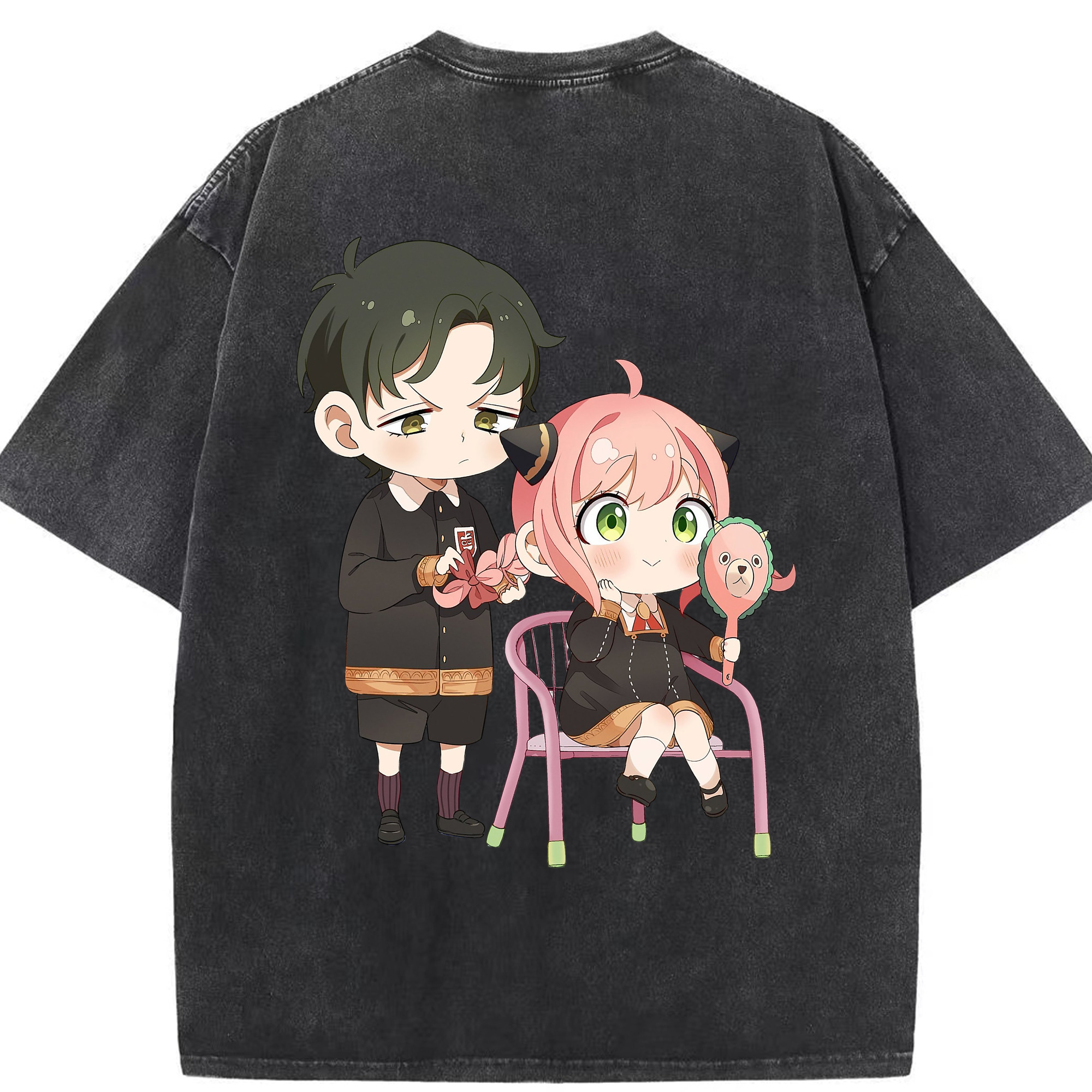 （画像用） SPY×FAMILY间谍家家酒 綿100% ヴィンテージ風 半袖Tシャツ（背面プリント）