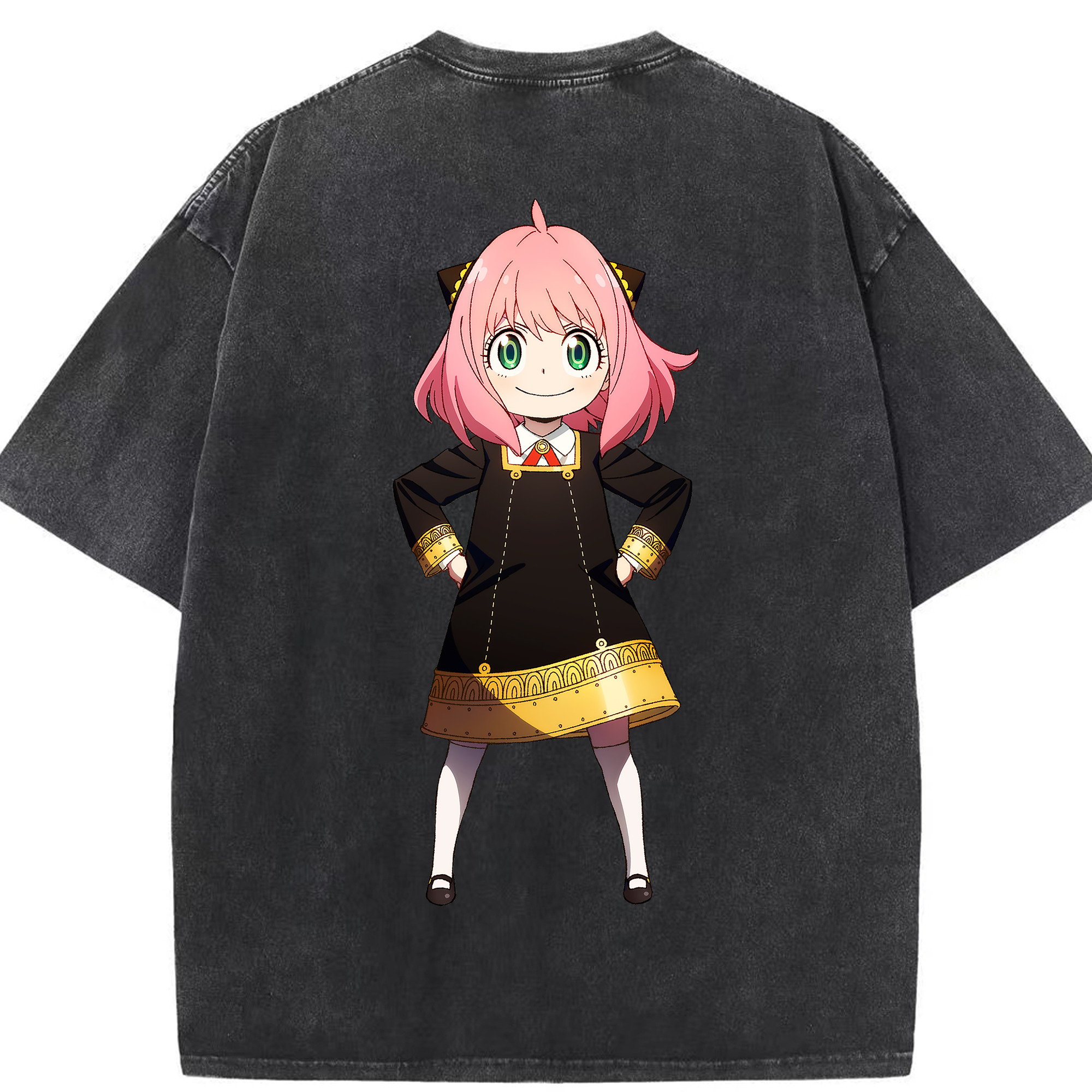 （画像用） SPY×FAMILY间谍家家酒 綿100% ヴィンテージ風 半袖Tシャツ（背面プリント）