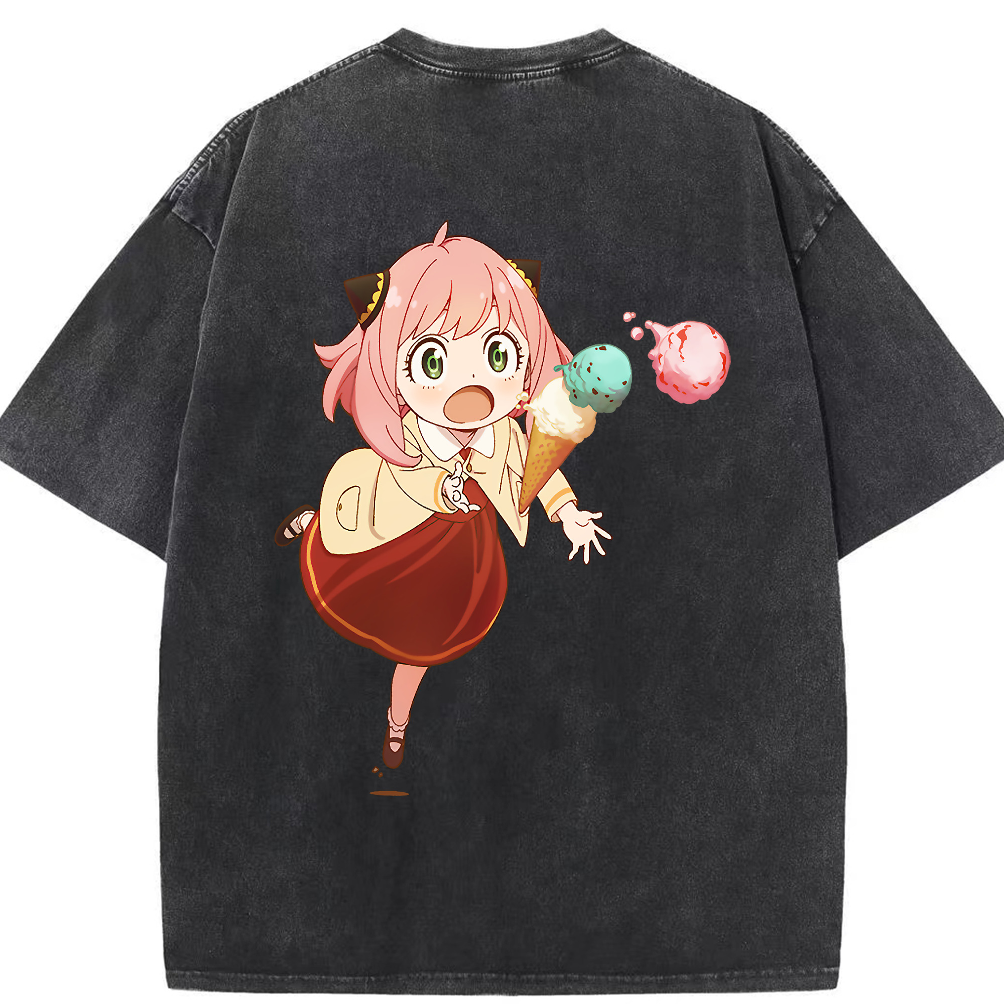 （画像用） SPY×FAMILY间谍家家酒 綿100% ヴィンテージ風 半袖Tシャツ（背面プリント）