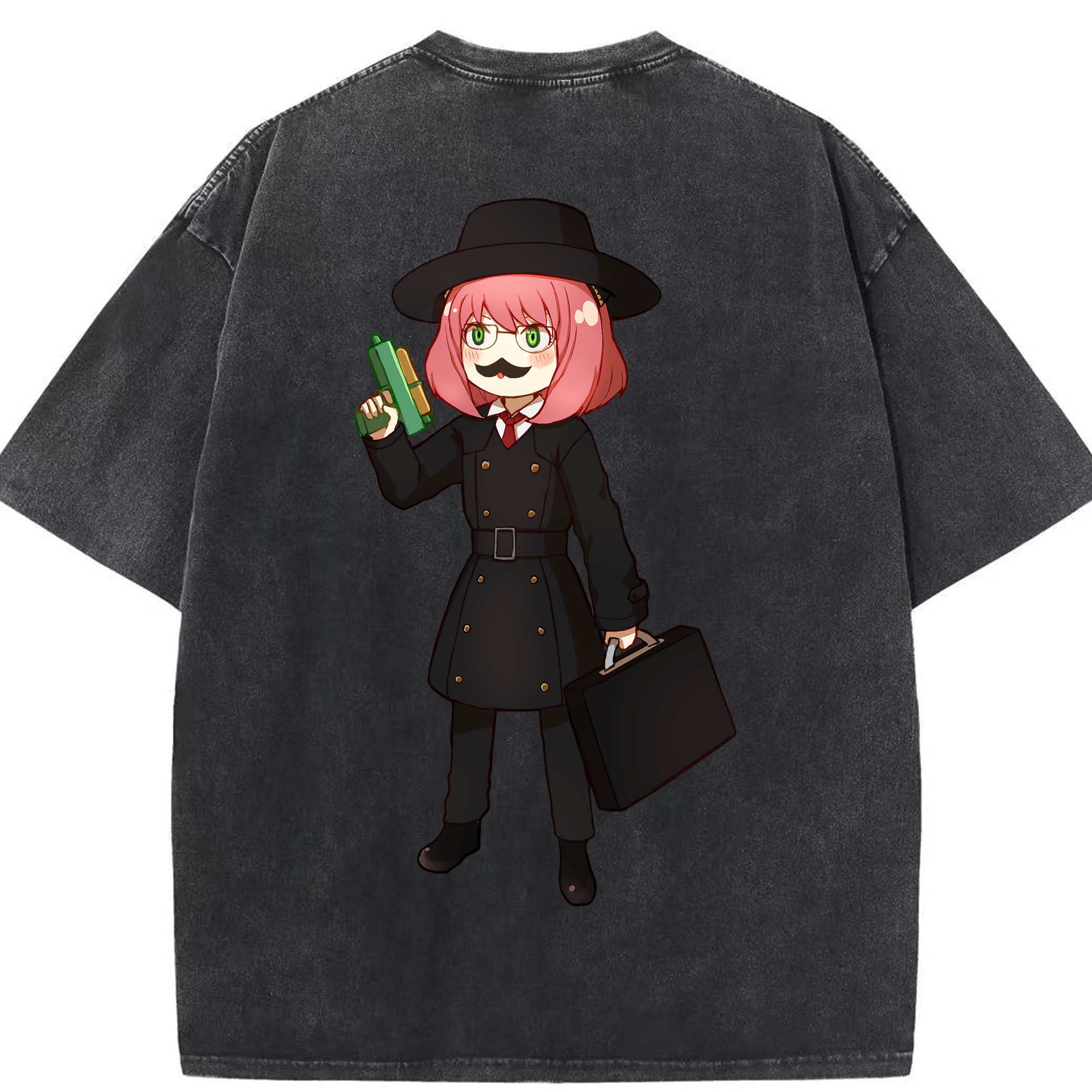 （画像用） SPY×FAMILY间谍家家酒 綿100% ヴィンテージ風 半袖Tシャツ（背面プリント）