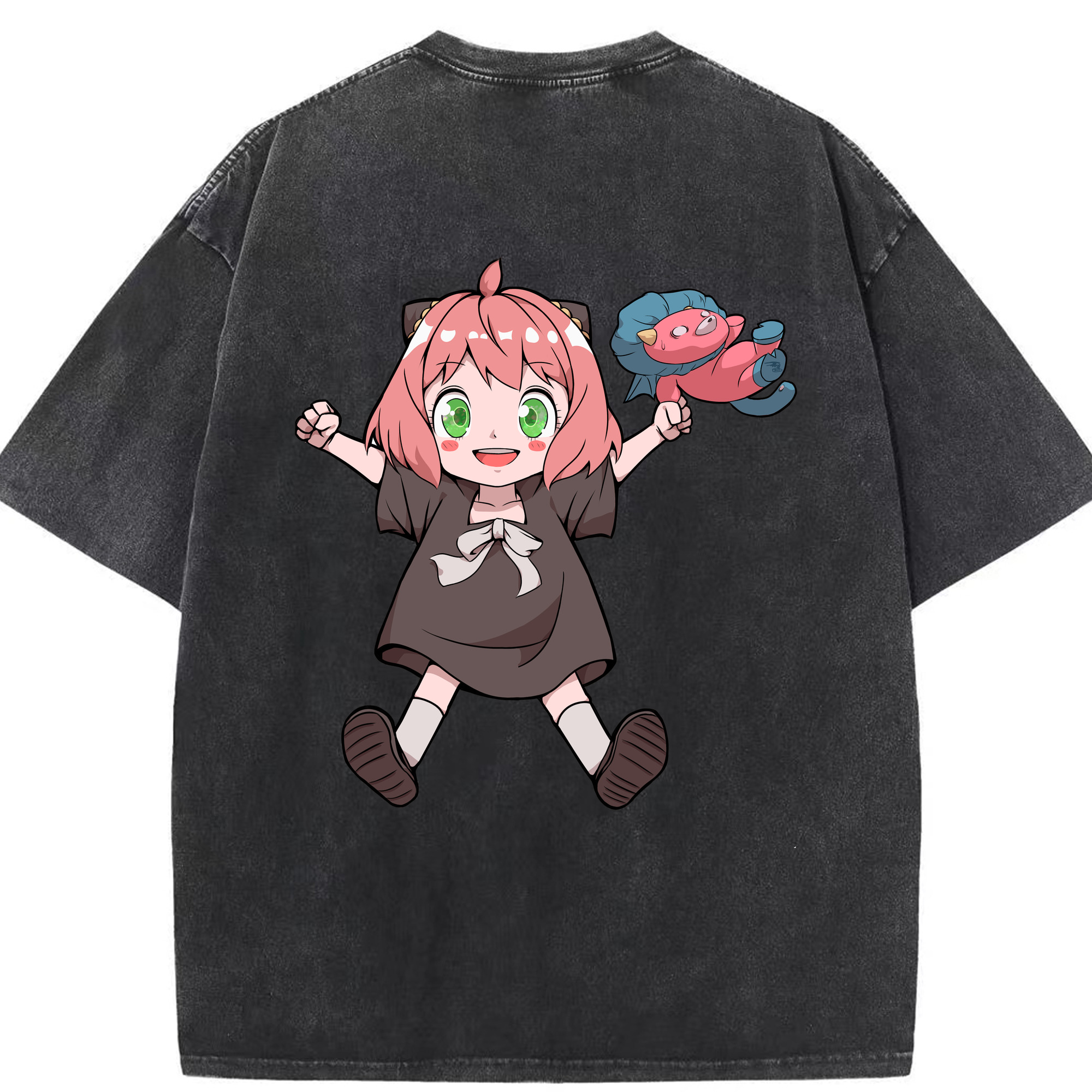 （画像用） SPY×FAMILY间谍家家酒 綿100% ヴィンテージ風 半袖Tシャツ（背面プリント）
