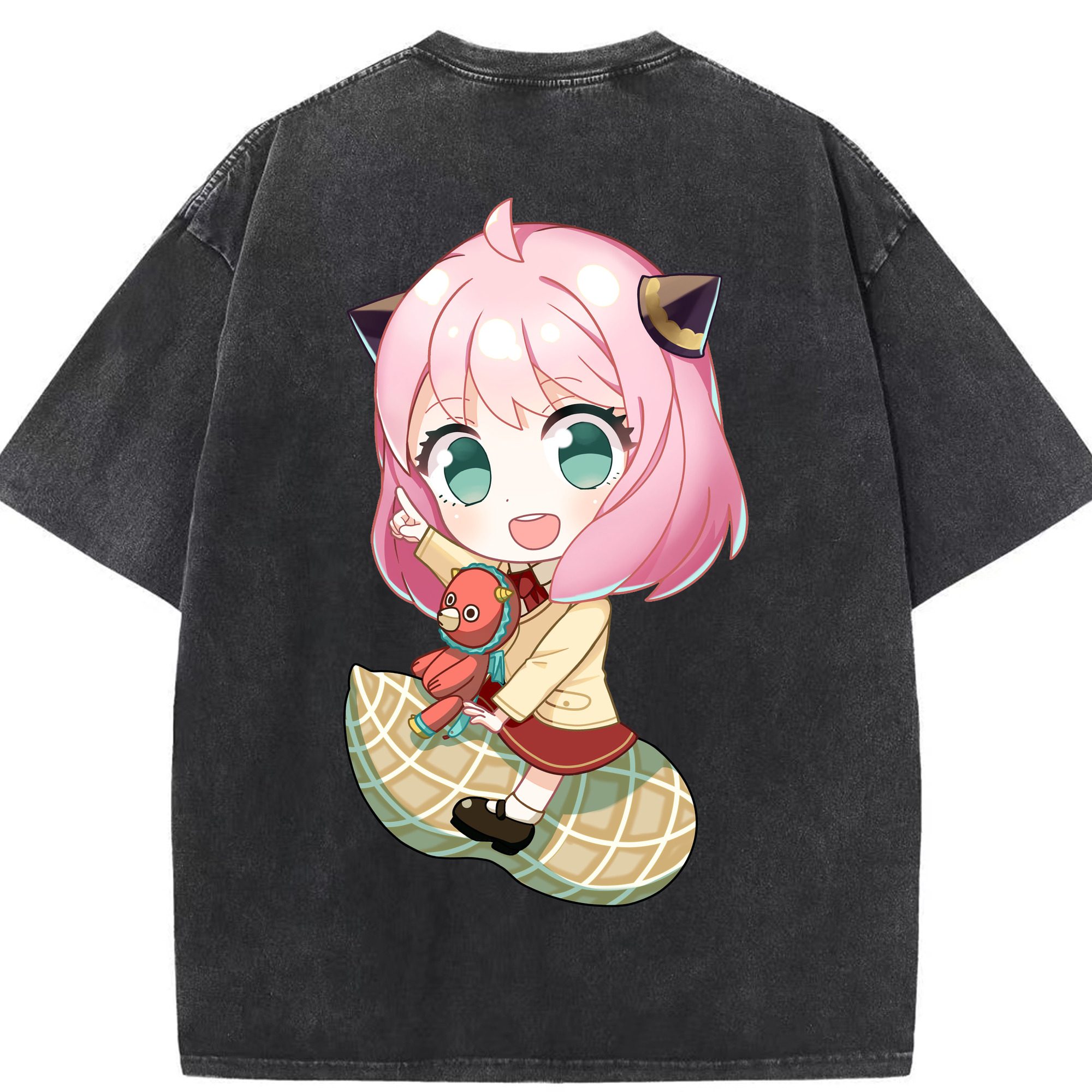 （画像用） SPY×FAMILY间谍家家酒 綿100% ヴィンテージ風 半袖Tシャツ（背面プリント）
