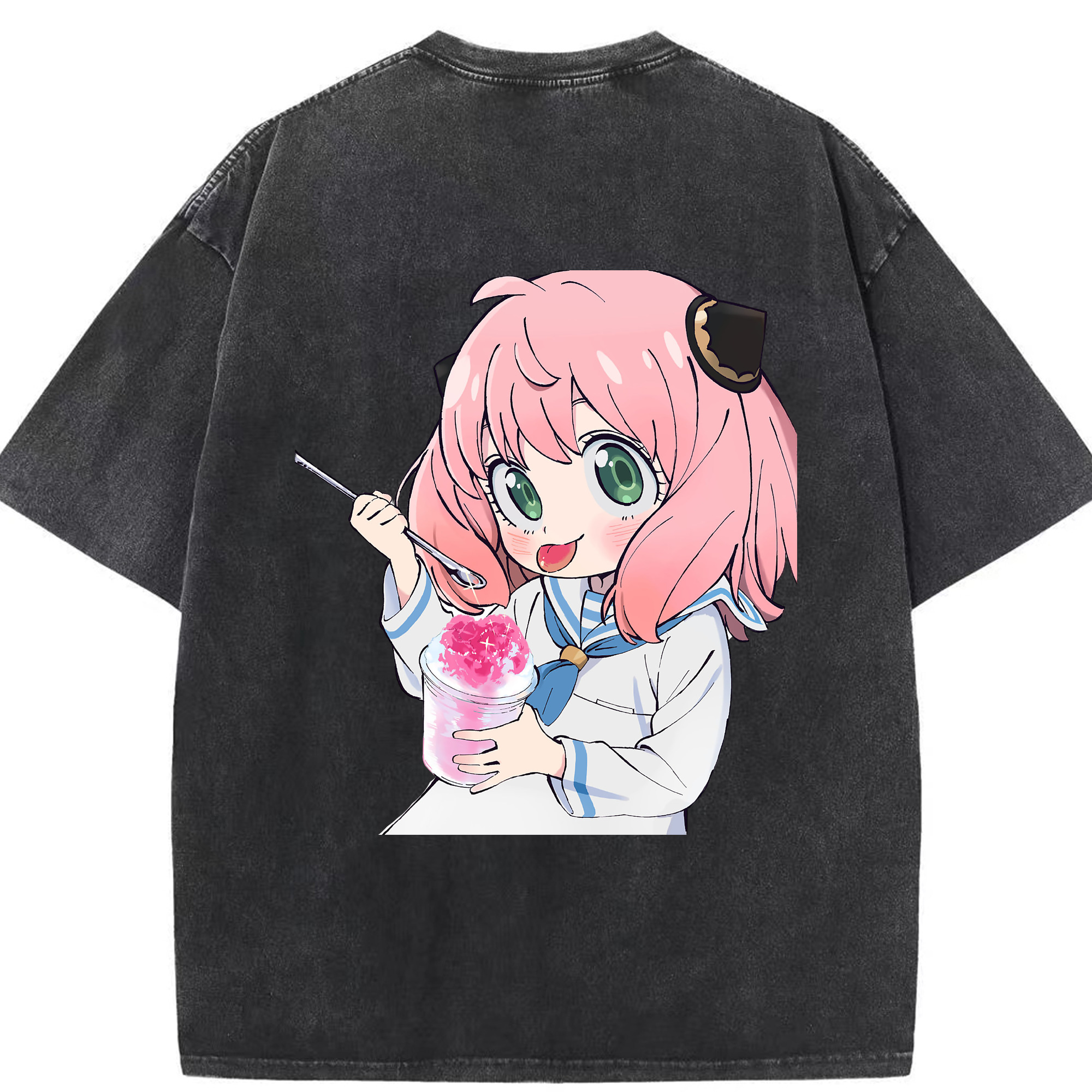 （画像用） SPY×FAMILY间谍家家酒 綿100% ヴィンテージ風 半袖Tシャツ（背面プリント）