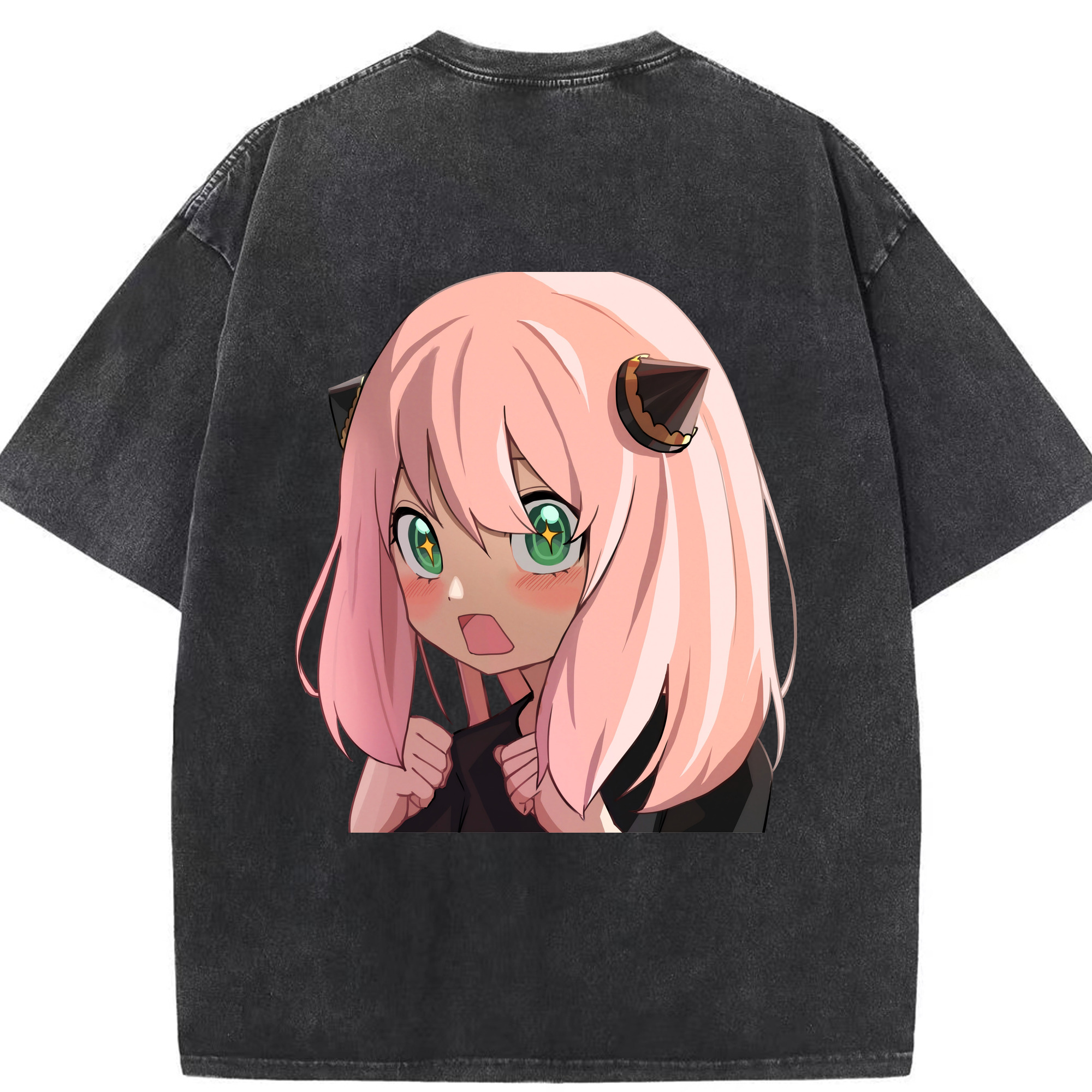（画像用） SPY×FAMILY间谍家家酒 綿100% ヴィンテージ風 半袖Tシャツ（背面プリント）