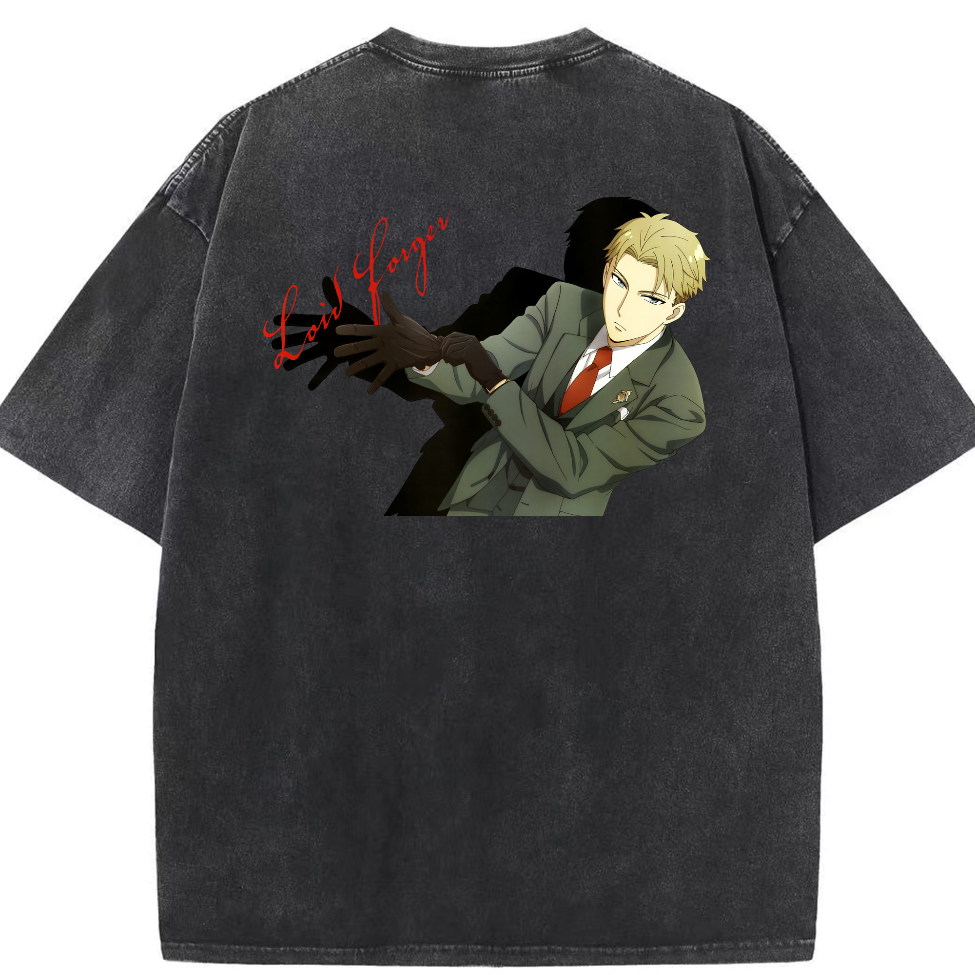 （画像用） SPY×FAMILY间谍家家酒 綿100% ヴィンテージ風 半袖Tシャツ（背面プリント）