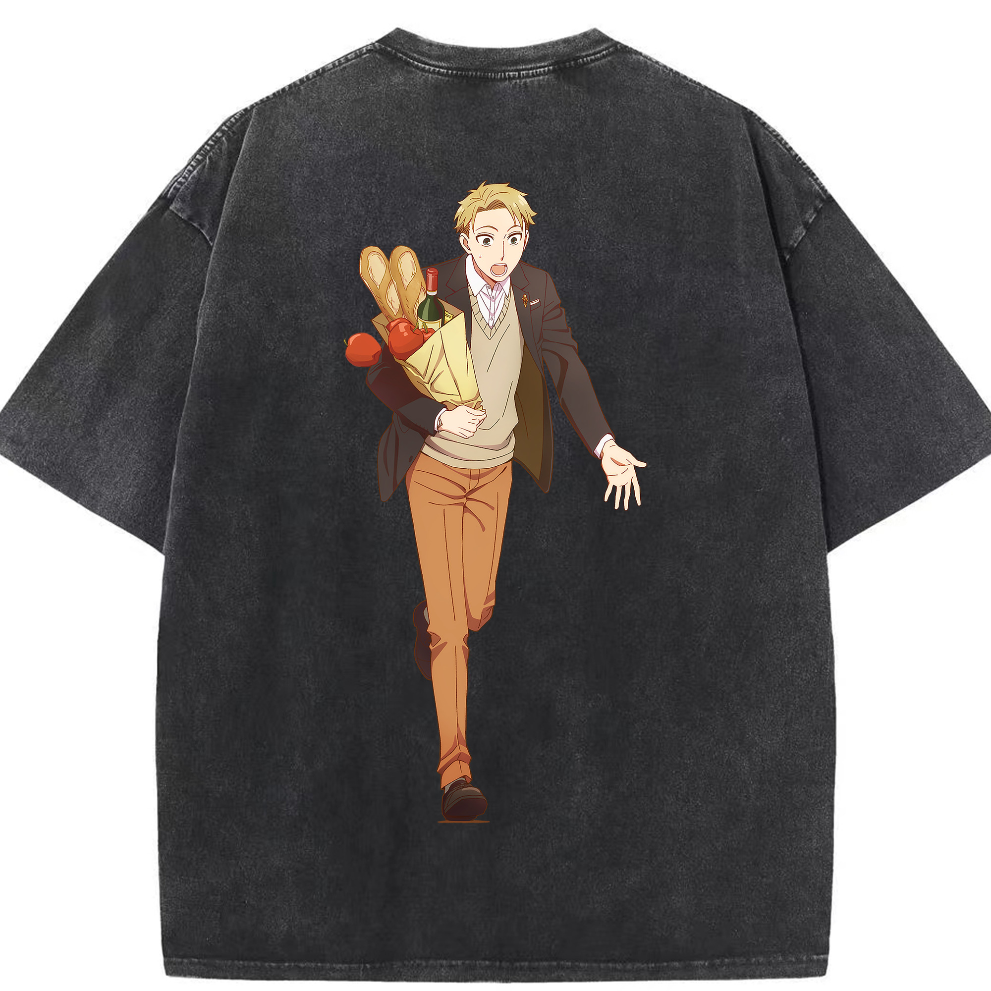 （画像用） SPY×FAMILY间谍家家酒 綿100% ヴィンテージ風 半袖Tシャツ（背面プリント）