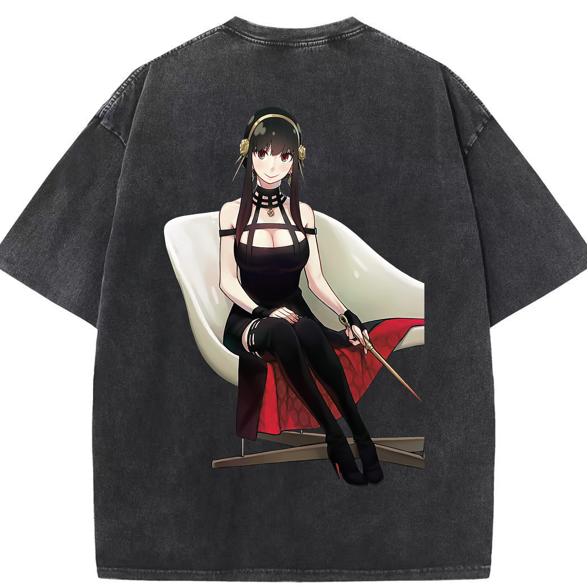 （画像用） SPY×FAMILY间谍家家酒 綿100% ヴィンテージ風 半袖Tシャツ（背面プリント）