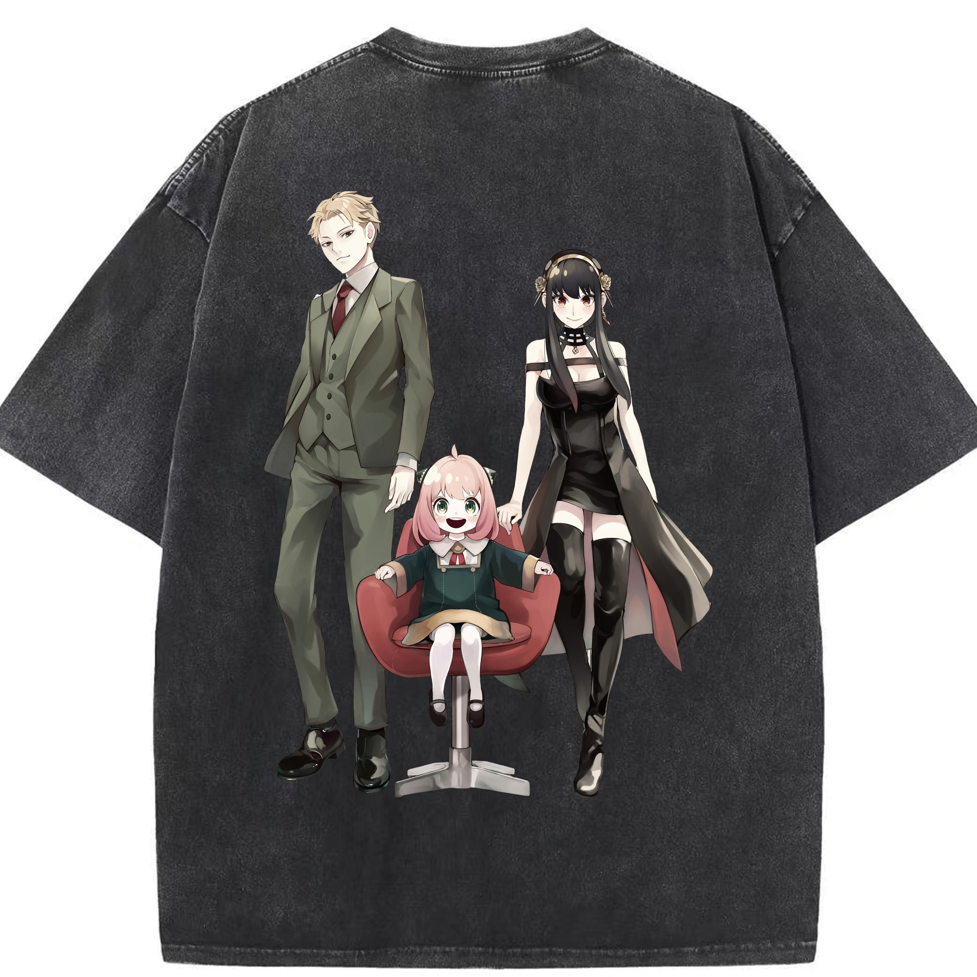 （画像用） SPY×FAMILY间谍家家酒 綿100% ヴィンテージ風 半袖Tシャツ（背面プリント）